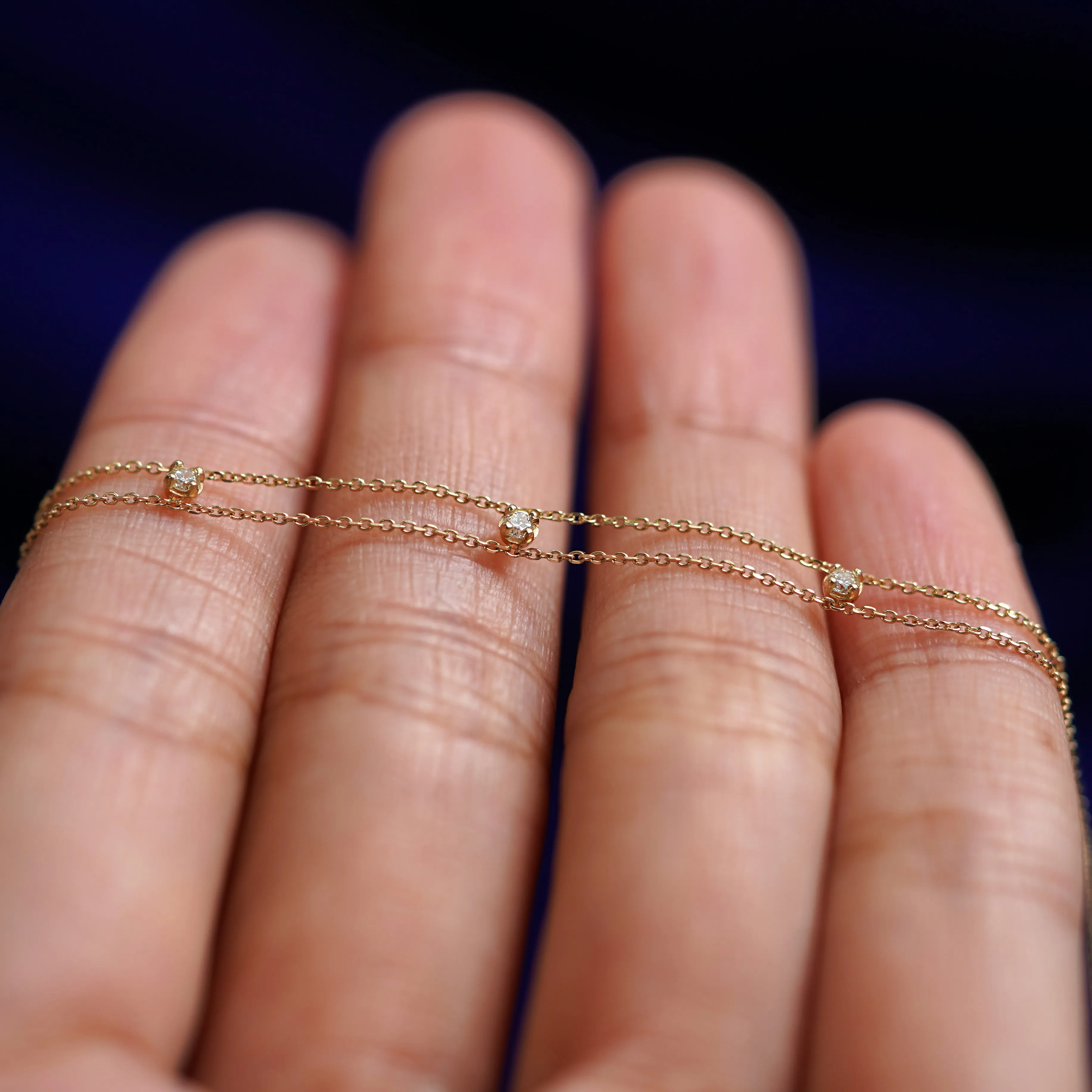 3 Diamond Cable Bracelet