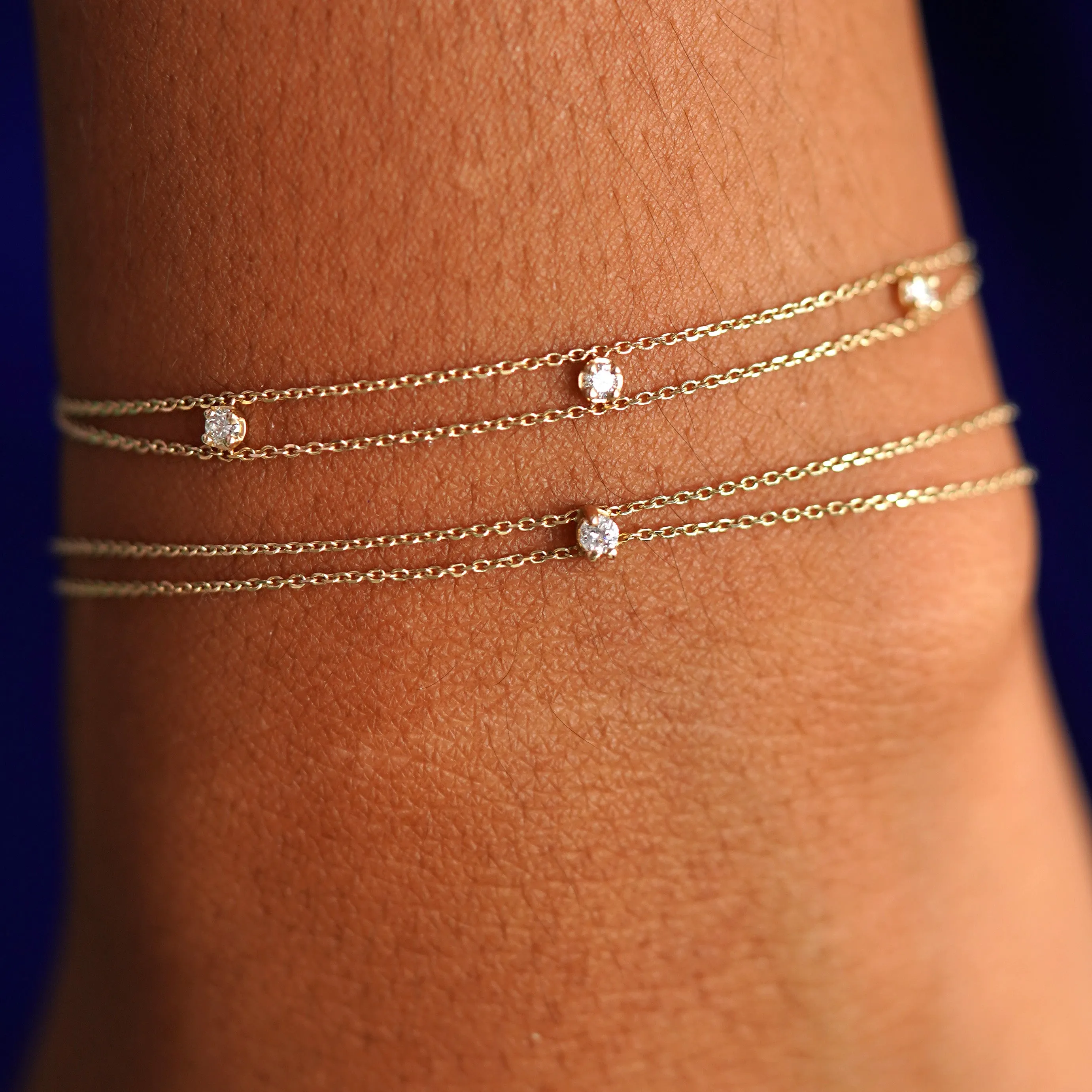 3 Diamond Cable Bracelet