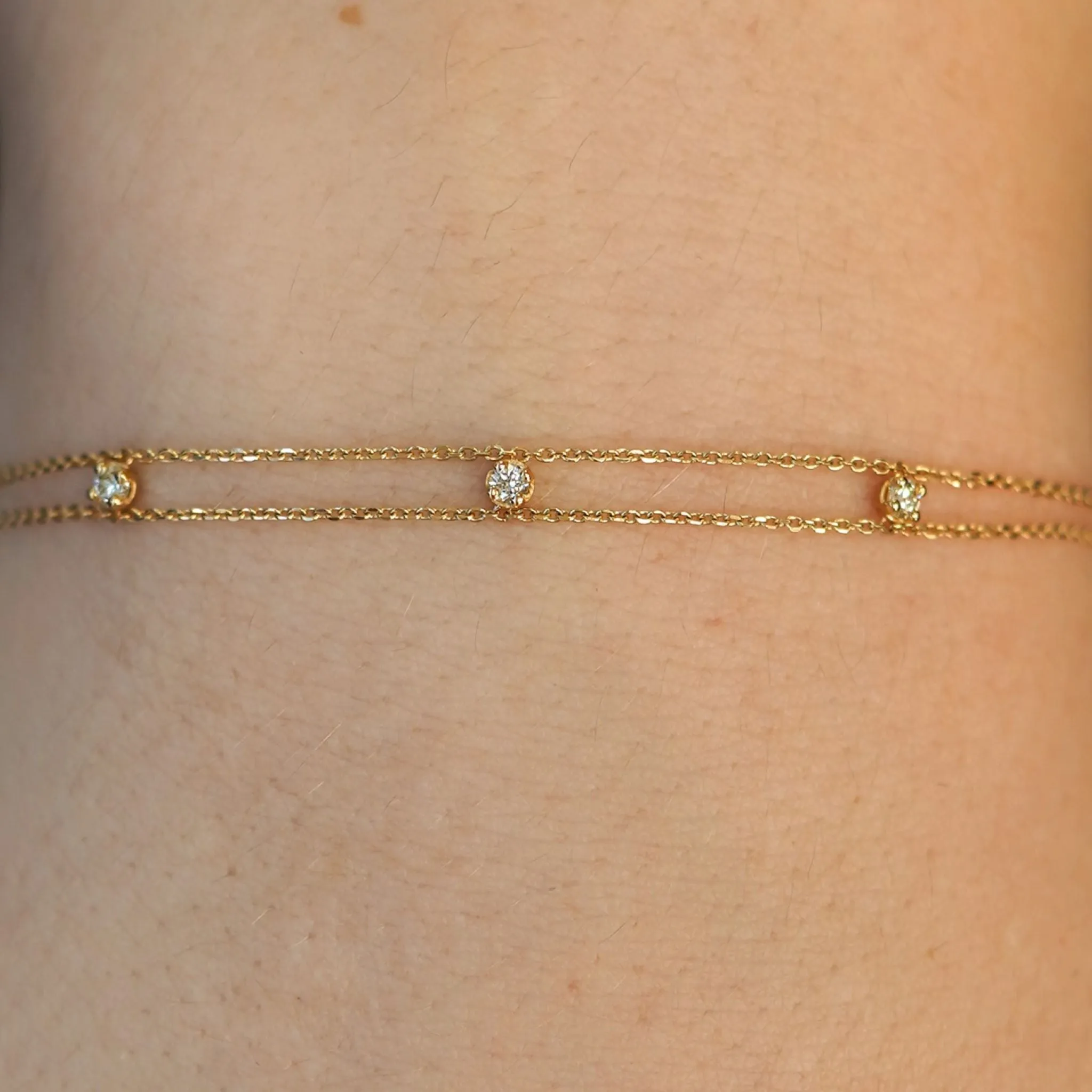 3 Diamond Cable Bracelet