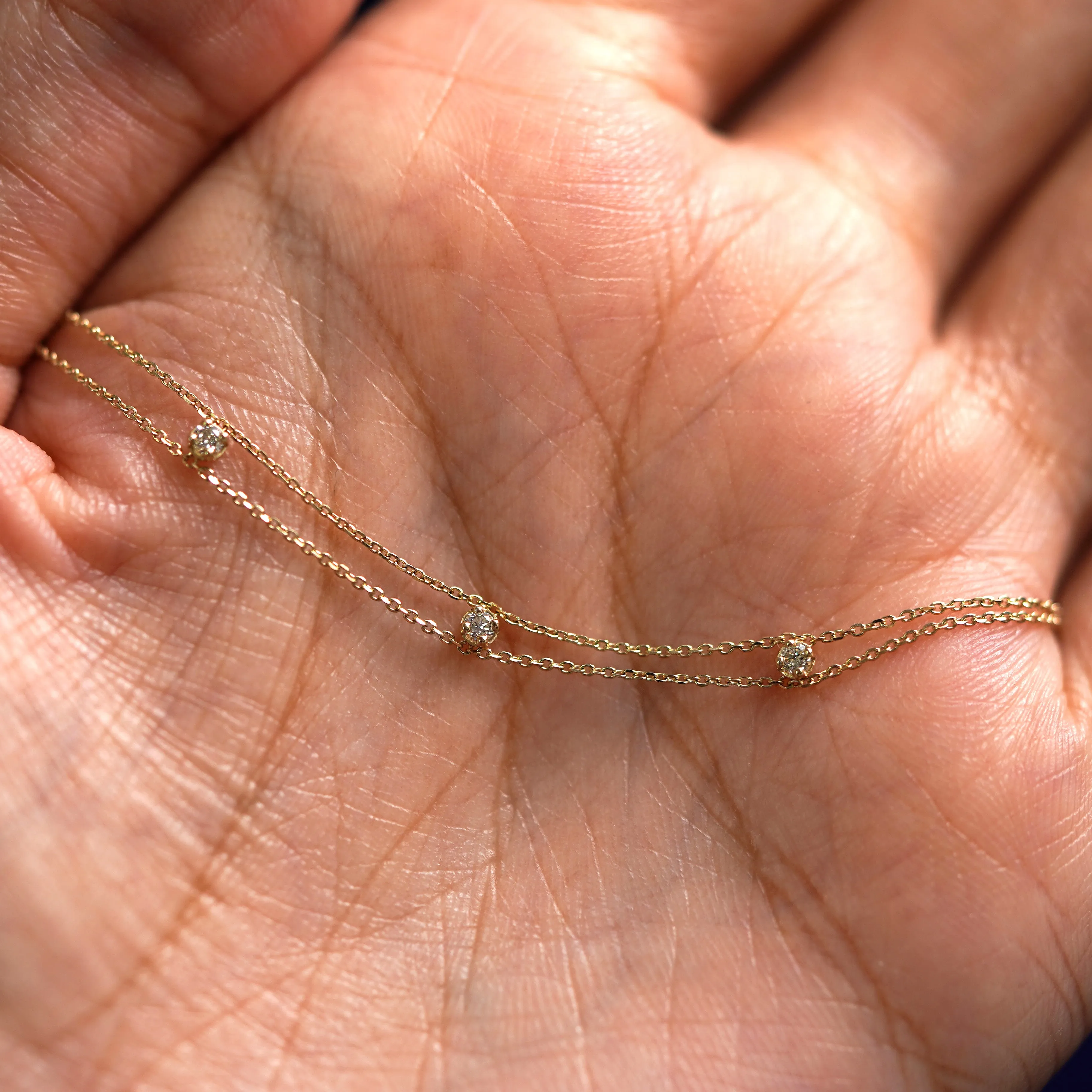 3 Diamond Cable Bracelet