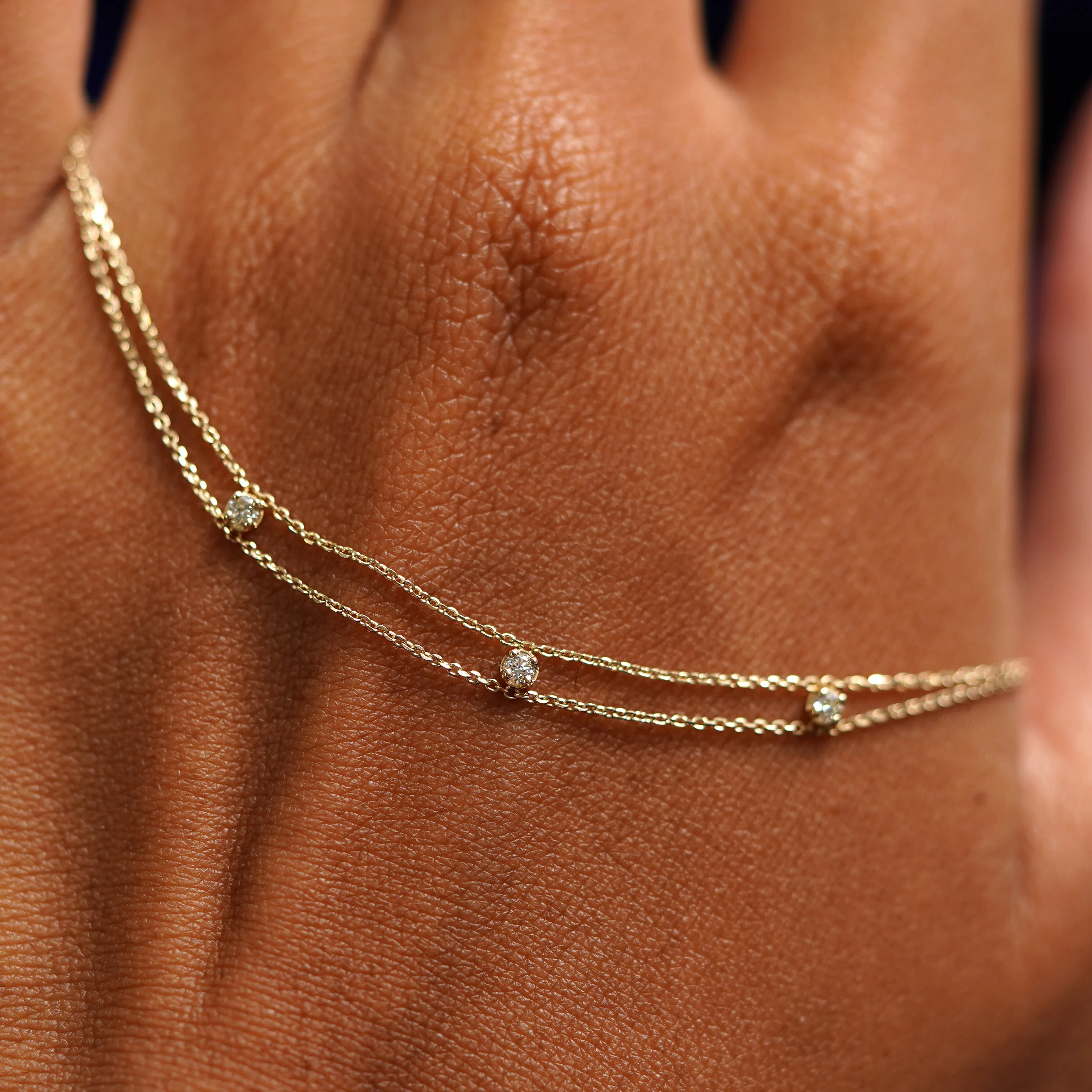 3 Diamond Cable Bracelet