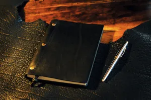 3-Screw Italian Leather Journal - Onyx Black