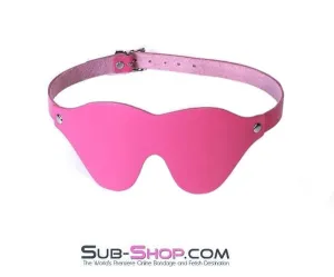 3406A-SIS      Pretty Hot Pink Leather Sissy Bondage Slave Mask Forced Feminization Fantasy Forced Feminization Blindfold