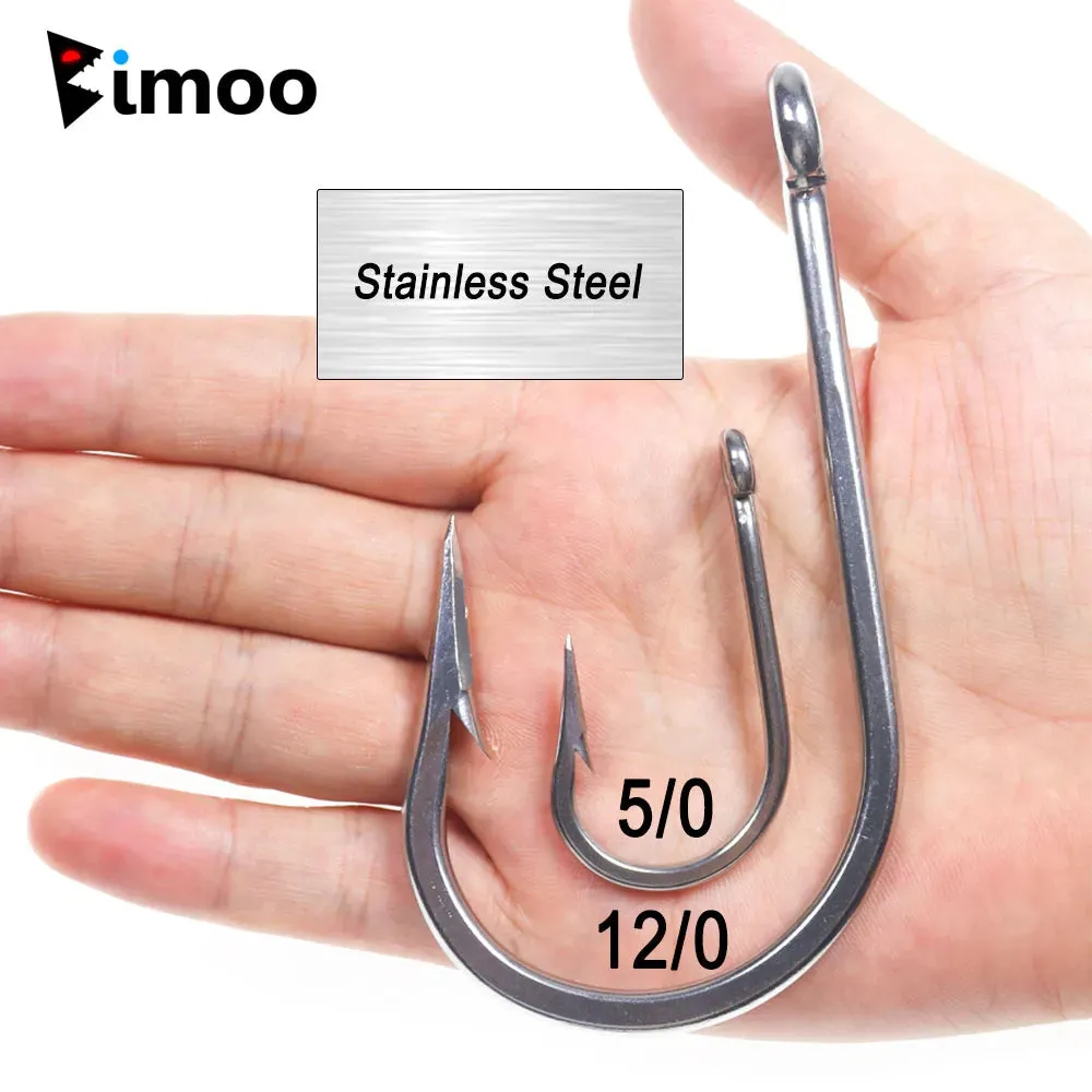 5/0 ~13/0 Stainless Steel Saltwater Fishing Hook Heavy Duty Big Game Tuna Shark