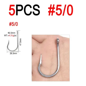 5/0 ~13/0 Stainless Steel Saltwater Fishing Hook Heavy Duty Big Game Tuna Shark
