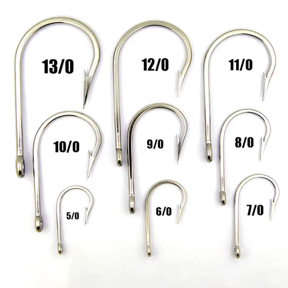 5/0 ~13/0 Stainless Steel Saltwater Fishing Hook Heavy Duty Big Game Tuna Shark