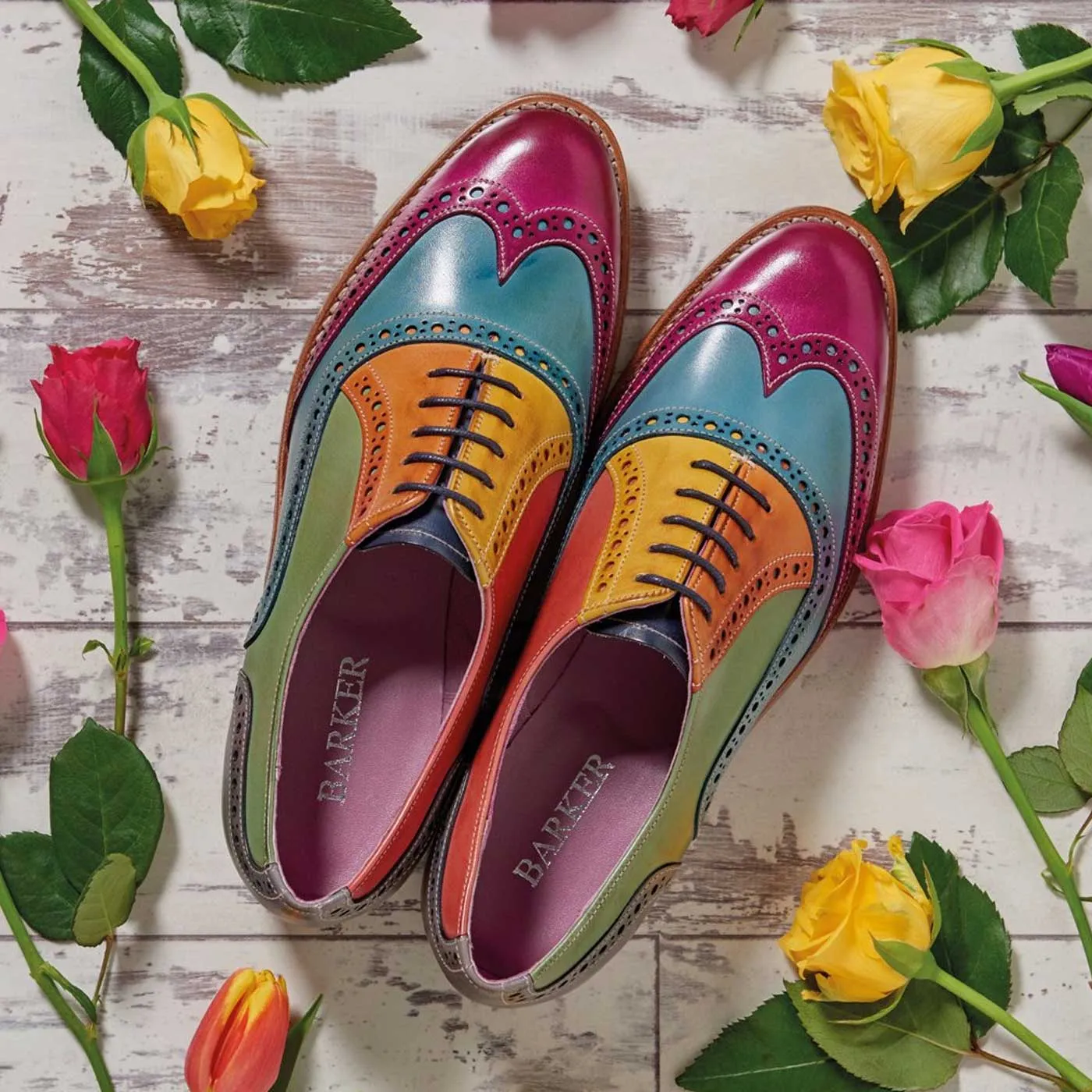 50% OFF BARKER Fearne Shoes - Ladies - Multi Coloured Hand-Painted - Size: UK 5