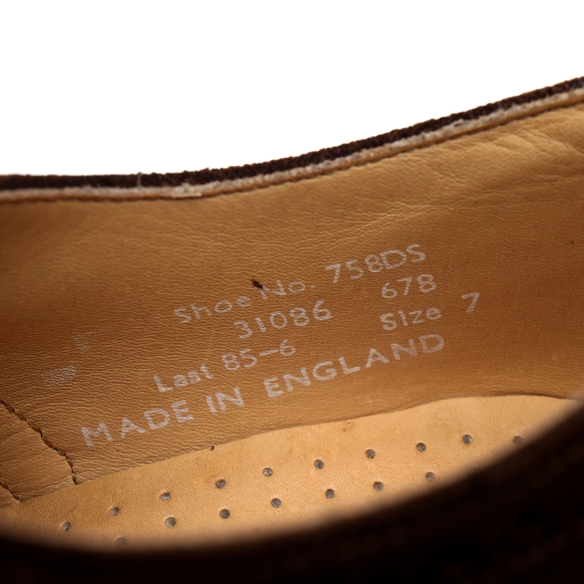 '758' Dark Brown Suede Oxford Brogues UK 7 F