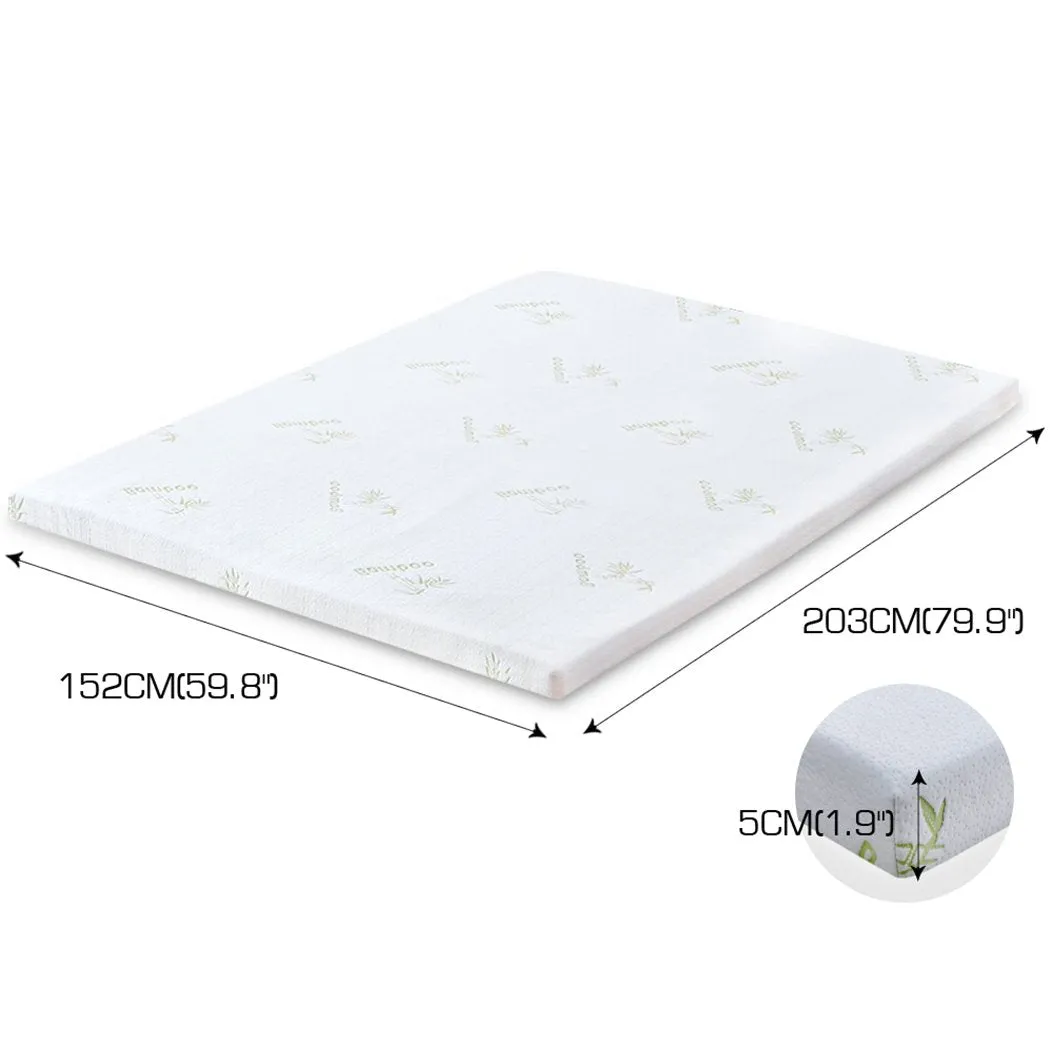 8cm Thickness Cool Gel Memory Foam Mattress Topper Bamboo Fabric Queen