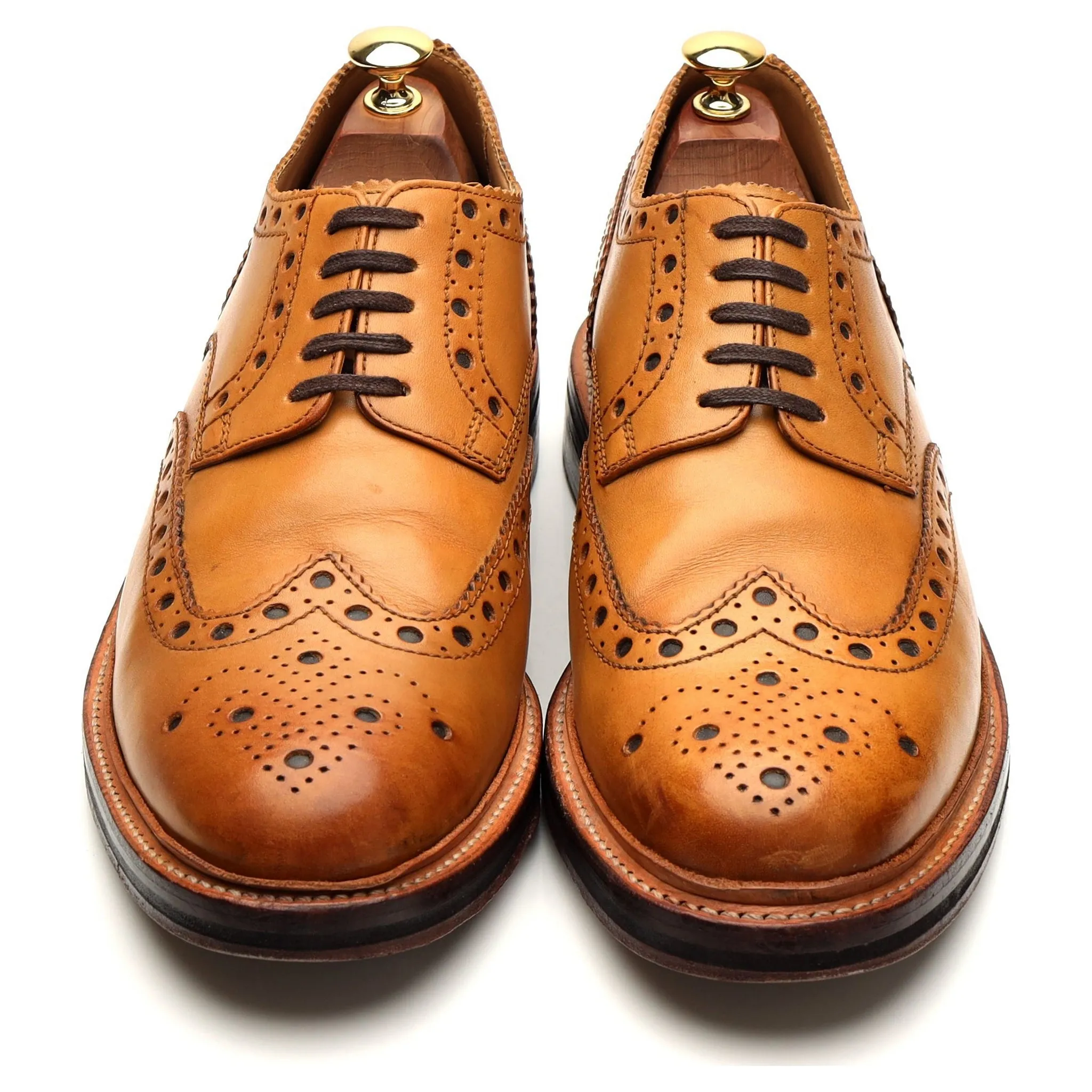 'Archie' Tan Brown Leather Derby Brogues UK 9 G