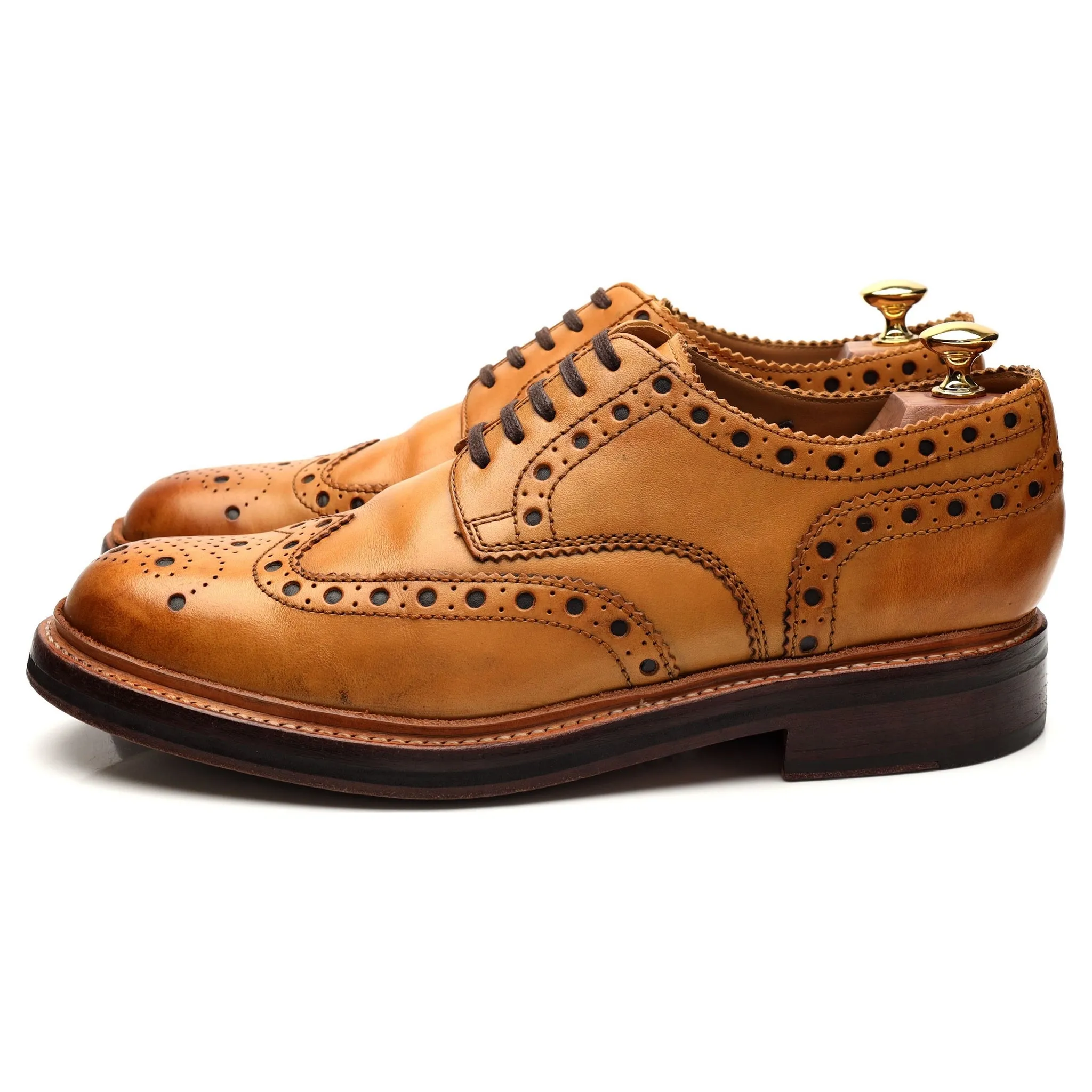 'Archie' Tan Brown Leather Derby Brogues UK 9 G