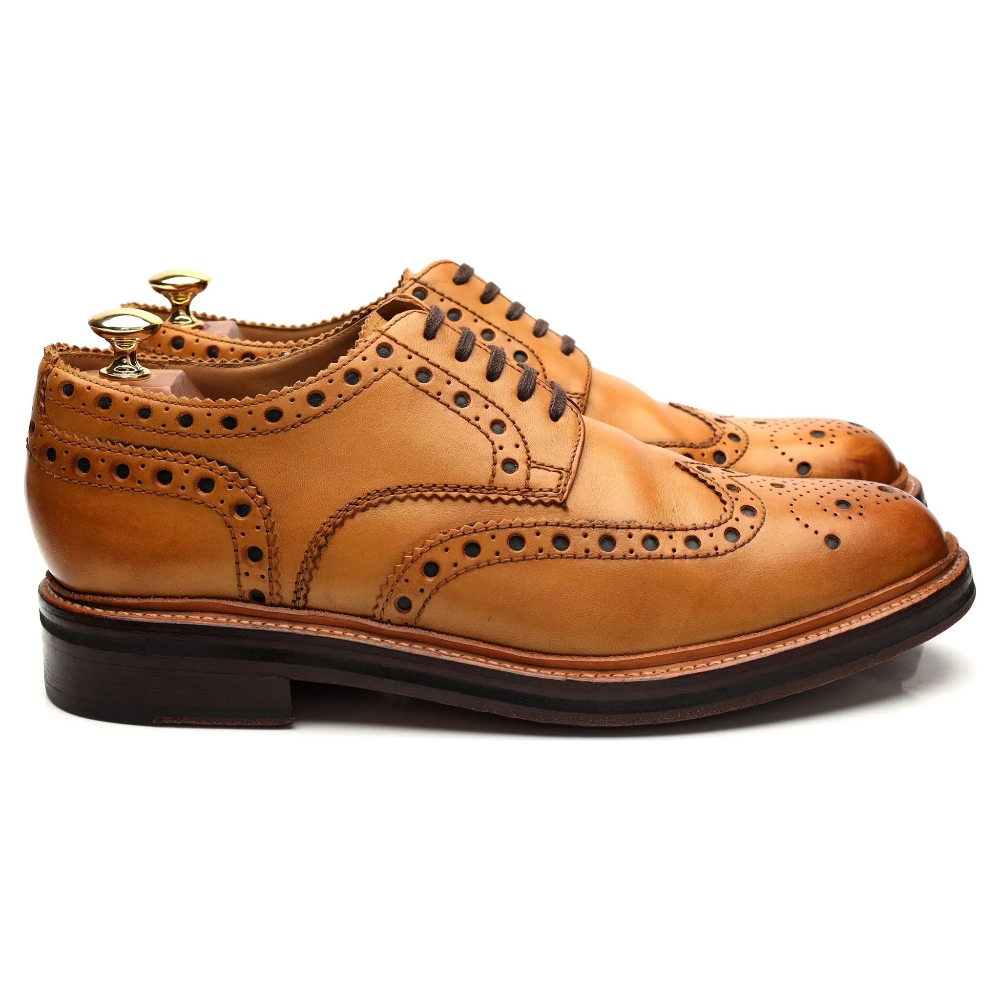 'Archie' Tan Brown Leather Derby Brogues UK 9 G