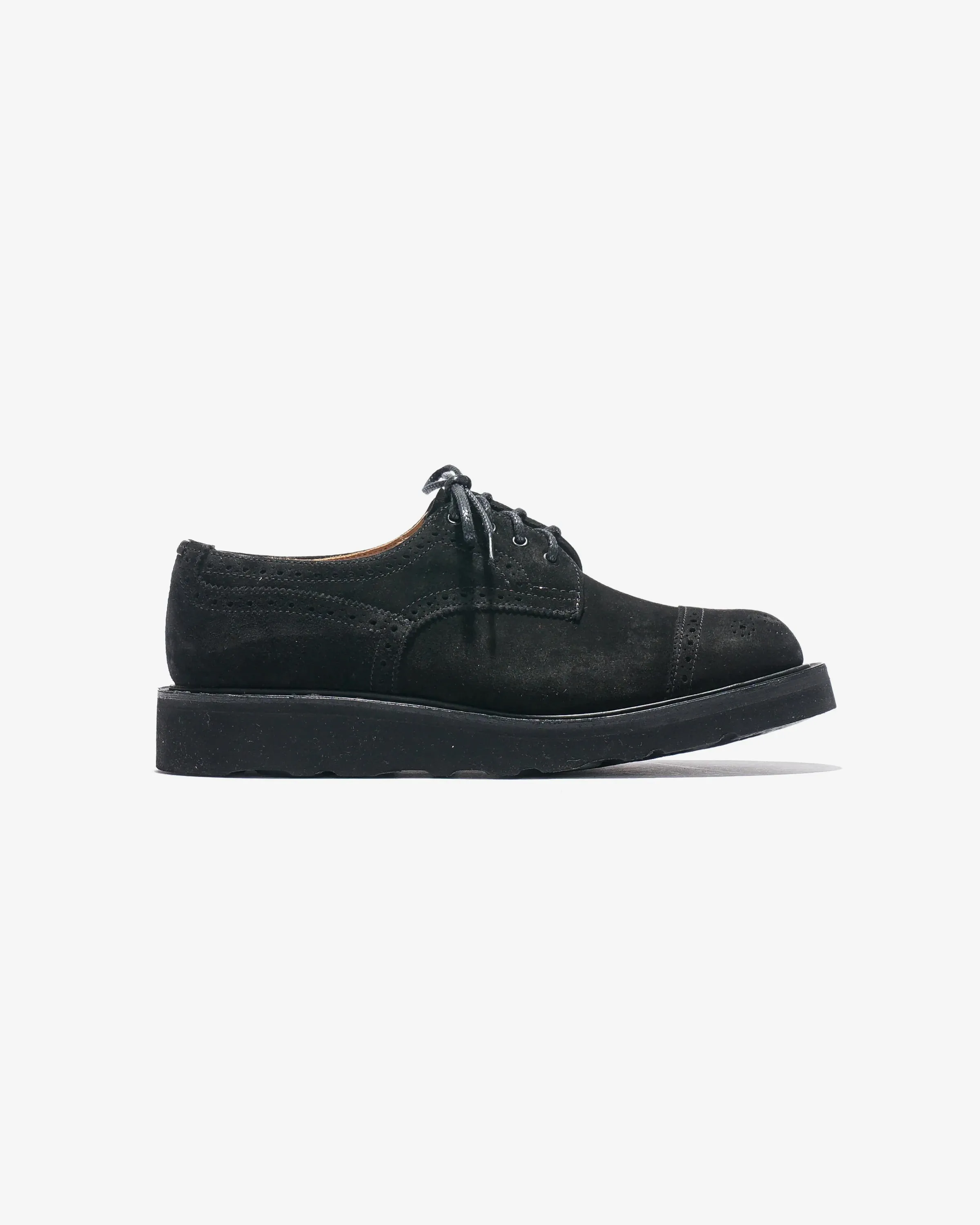 Asymmetric Gibson Brogue – Black Suede