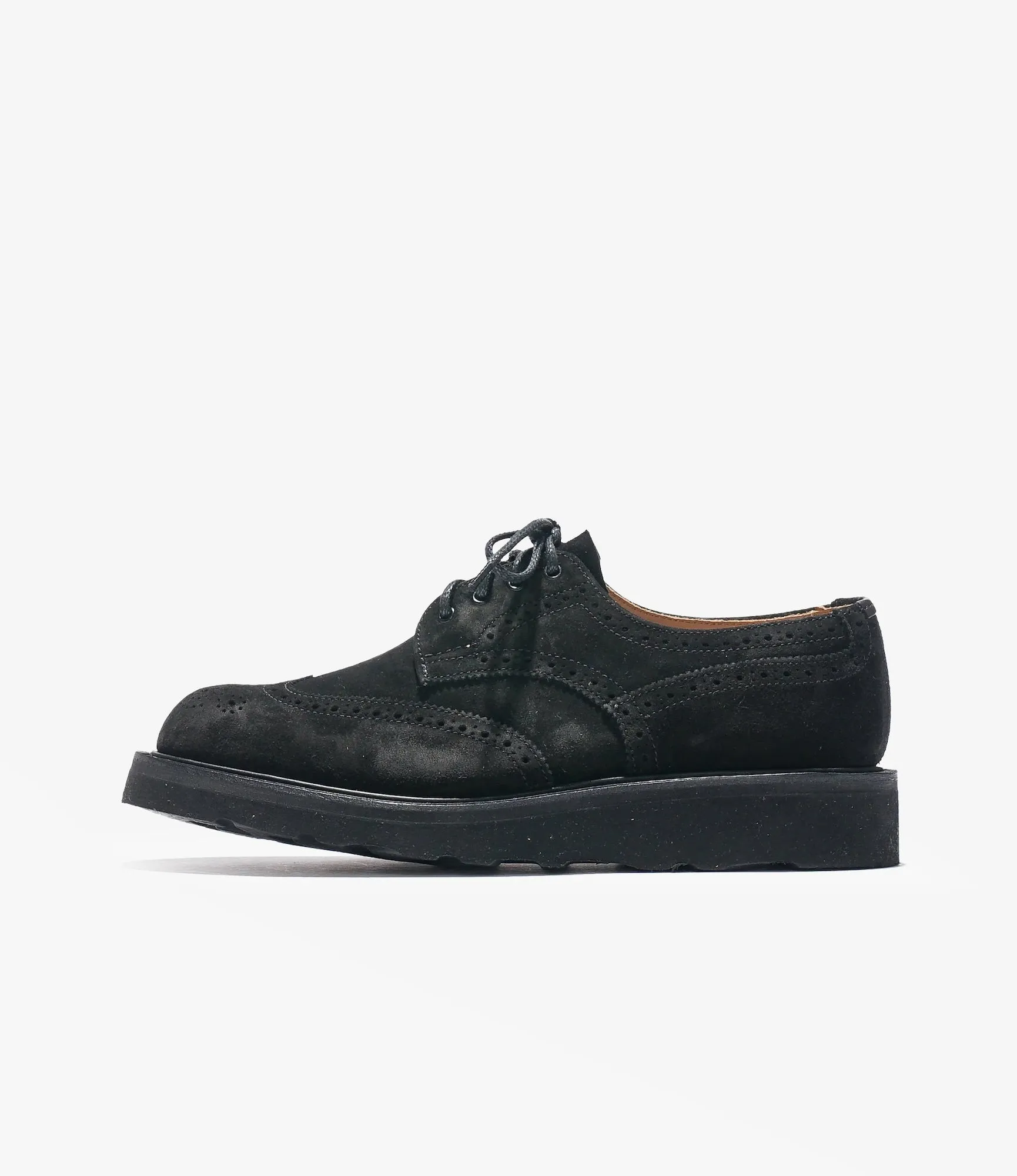 Asymmetric Gibson Brogue – Black Suede