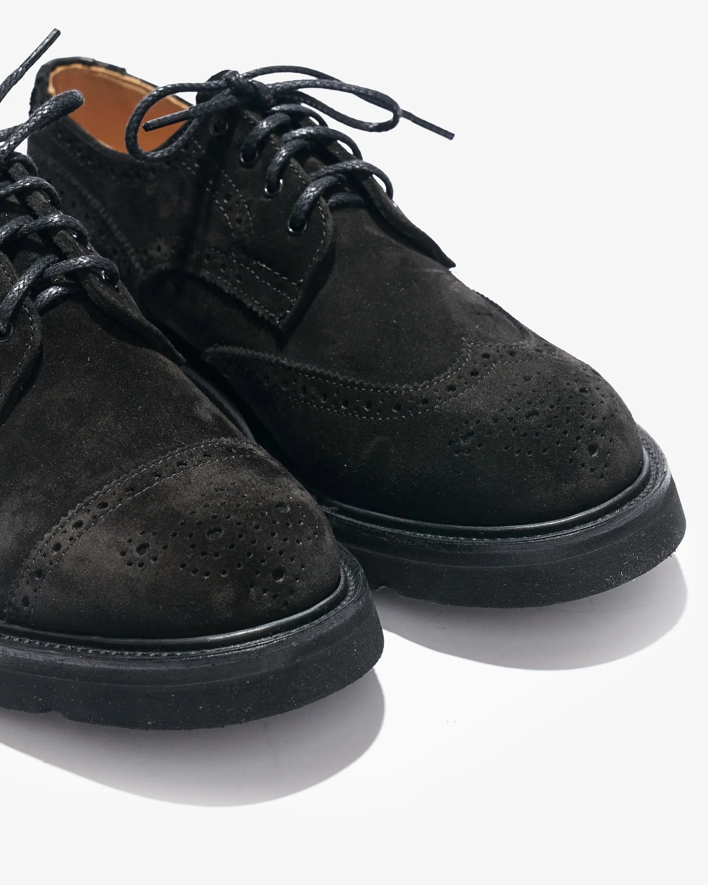 Asymmetric Gibson Brogue – Black Suede