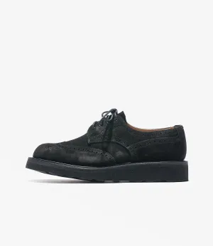 Asymmetric Gibson Brogue – Black Suede