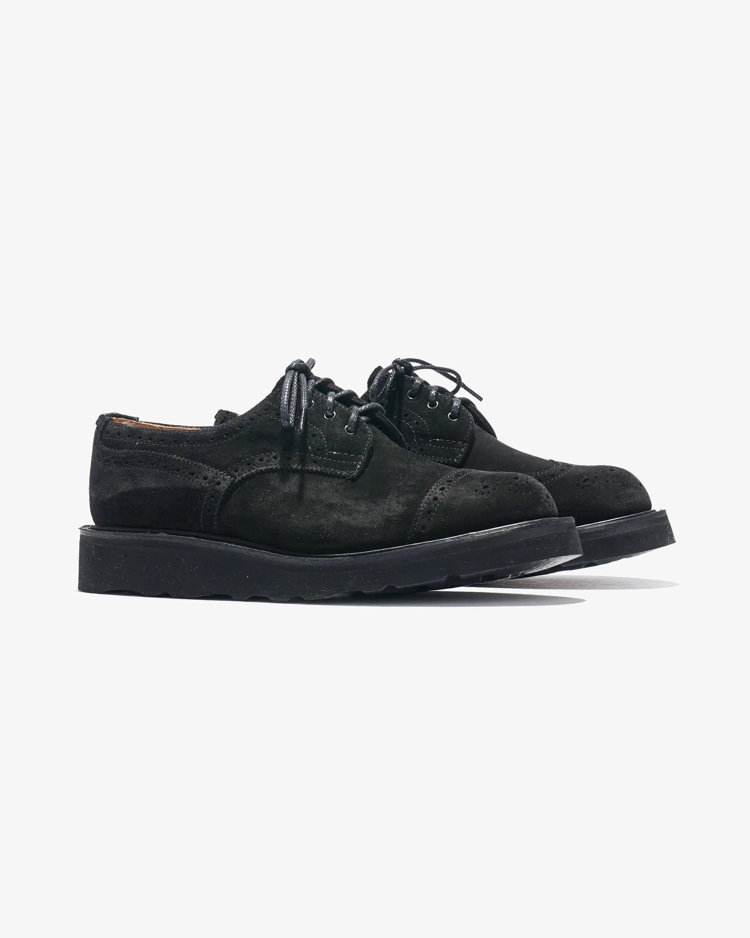 Asymmetric Gibson Brogue – Black Suede