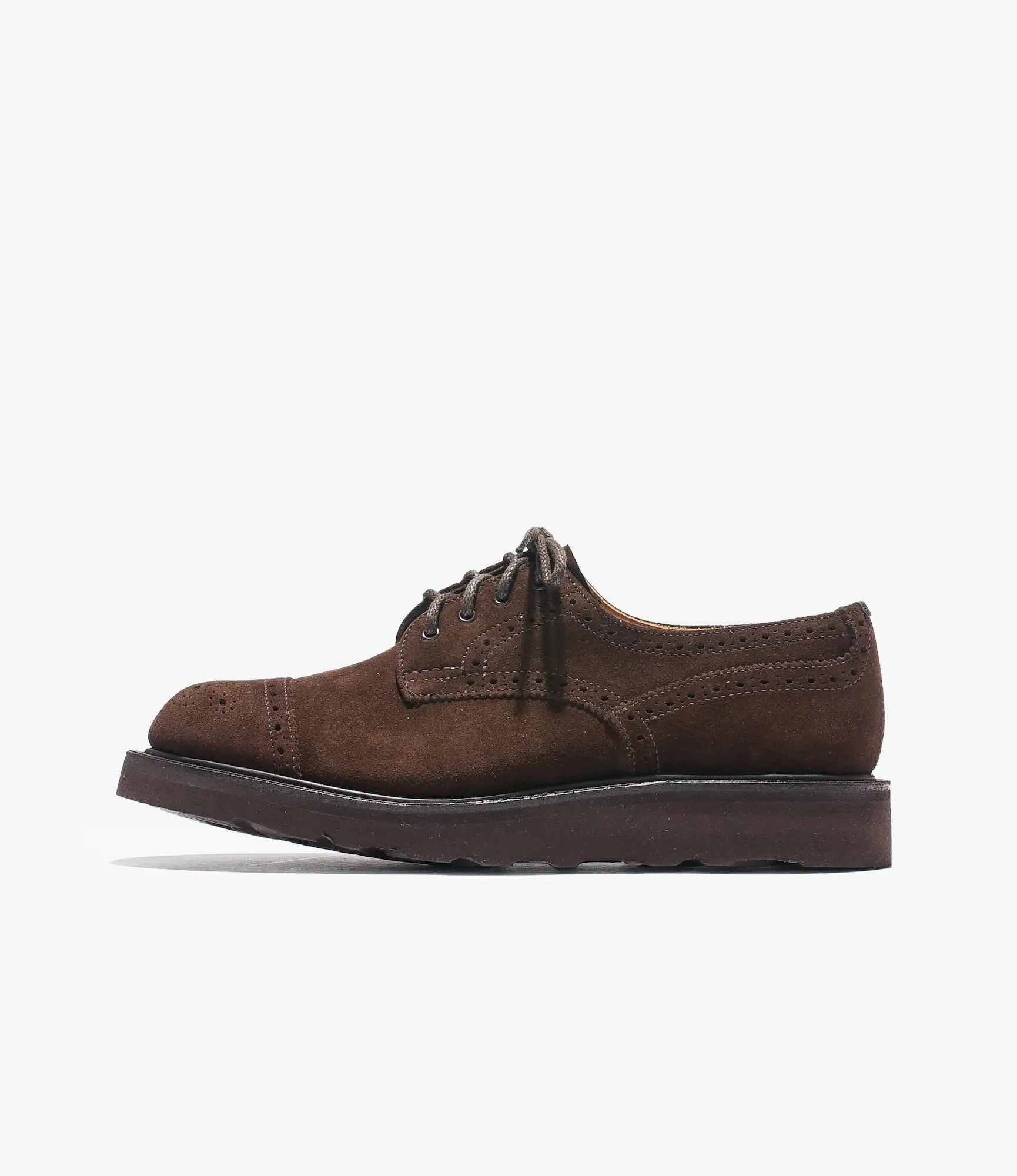Asymmetric Gibson Brogue – Brown Suede