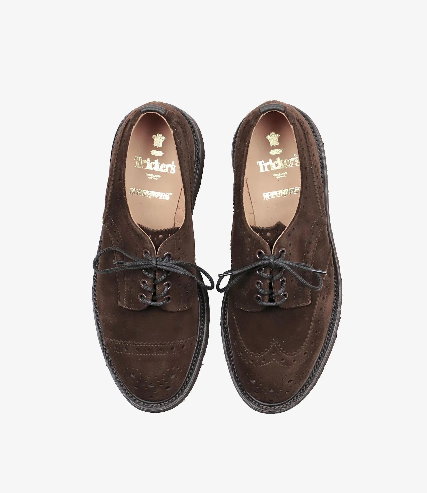 Asymmetric Gibson Brogue – Brown Suede
