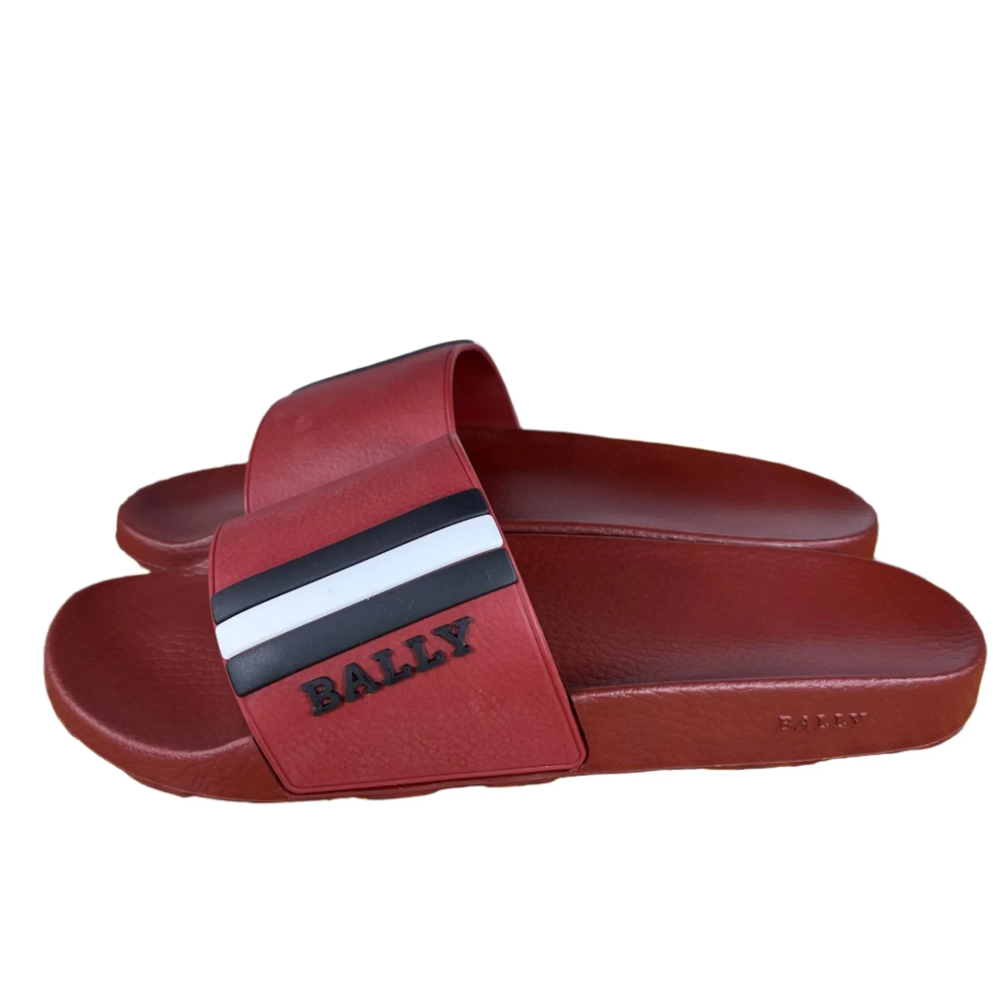 Bally Mens Saxor Red Rubber Slides