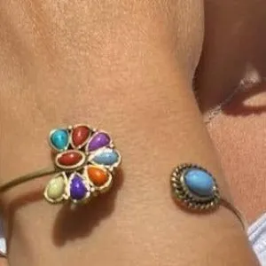 Bangle Bracelet Lucite Bead Multi-color