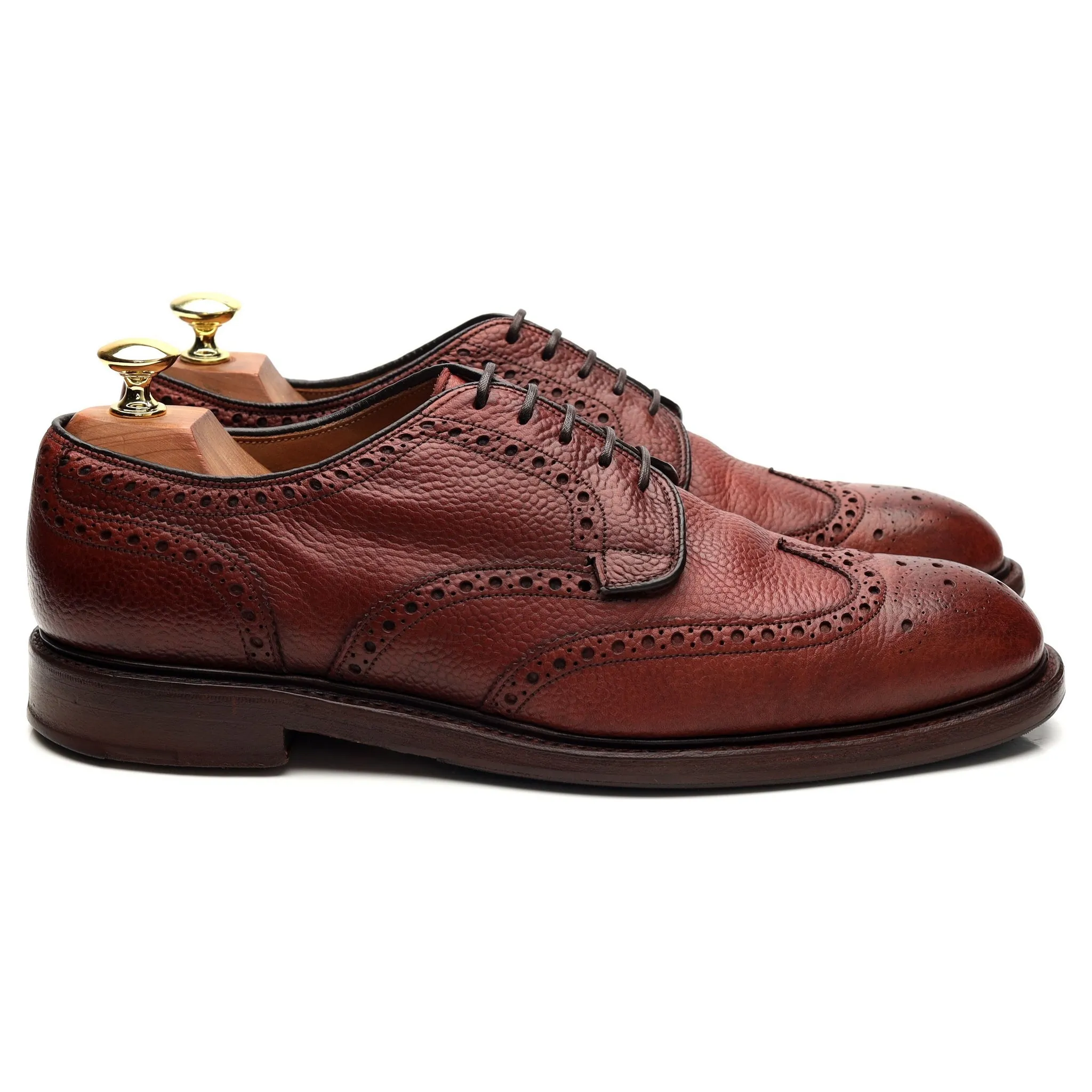 'Bexhill' Burgundy Grain Leather Derby Brogue UK 8 F