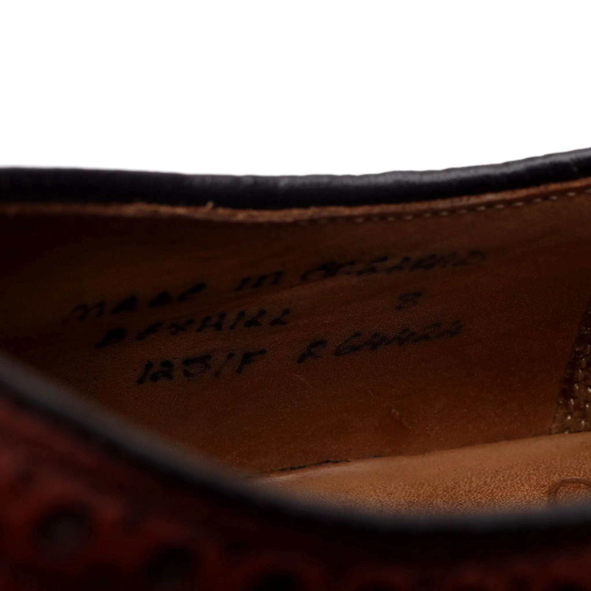 'Bexhill' Burgundy Grain Leather Derby Brogue UK 8 F