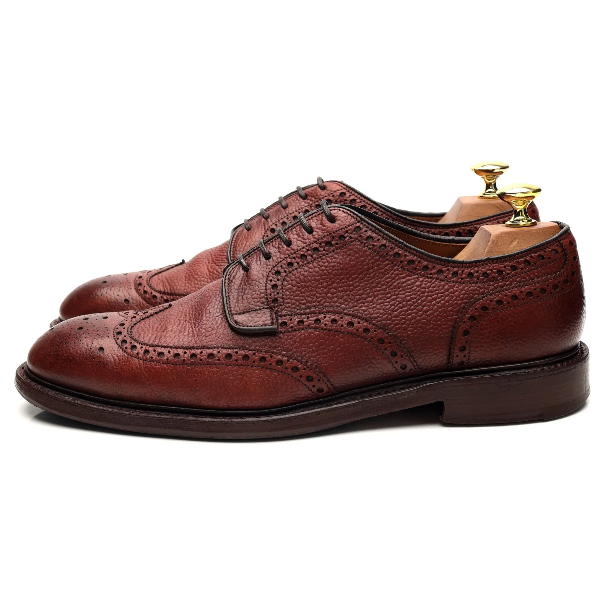 'Bexhill' Burgundy Grain Leather Derby Brogue UK 8 F