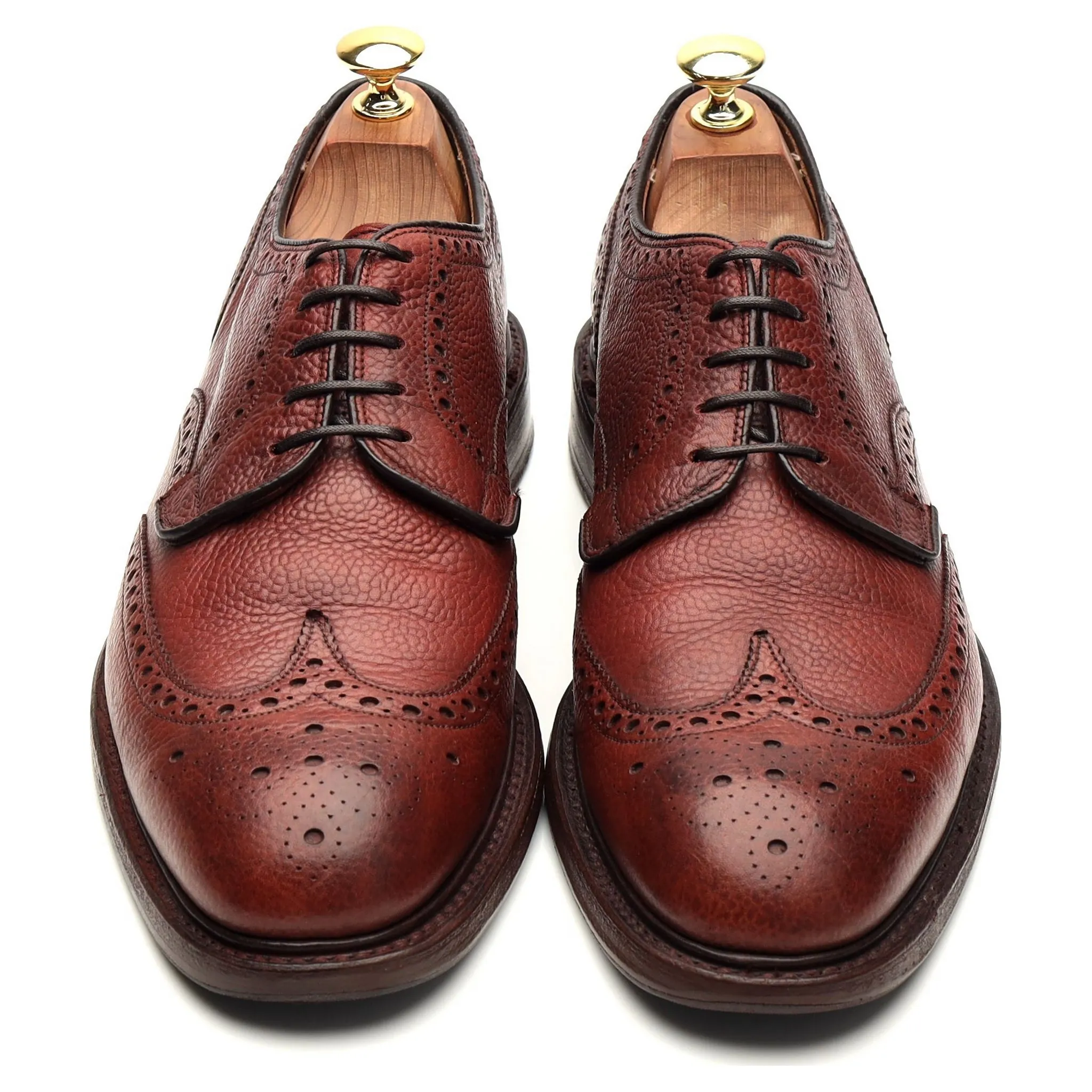 'Bexhill' Burgundy Grain Leather Derby Brogue UK 8 F