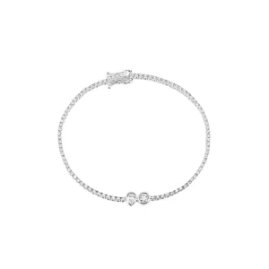 Bezel Toi et Moi Diamond Tennis Bracelet