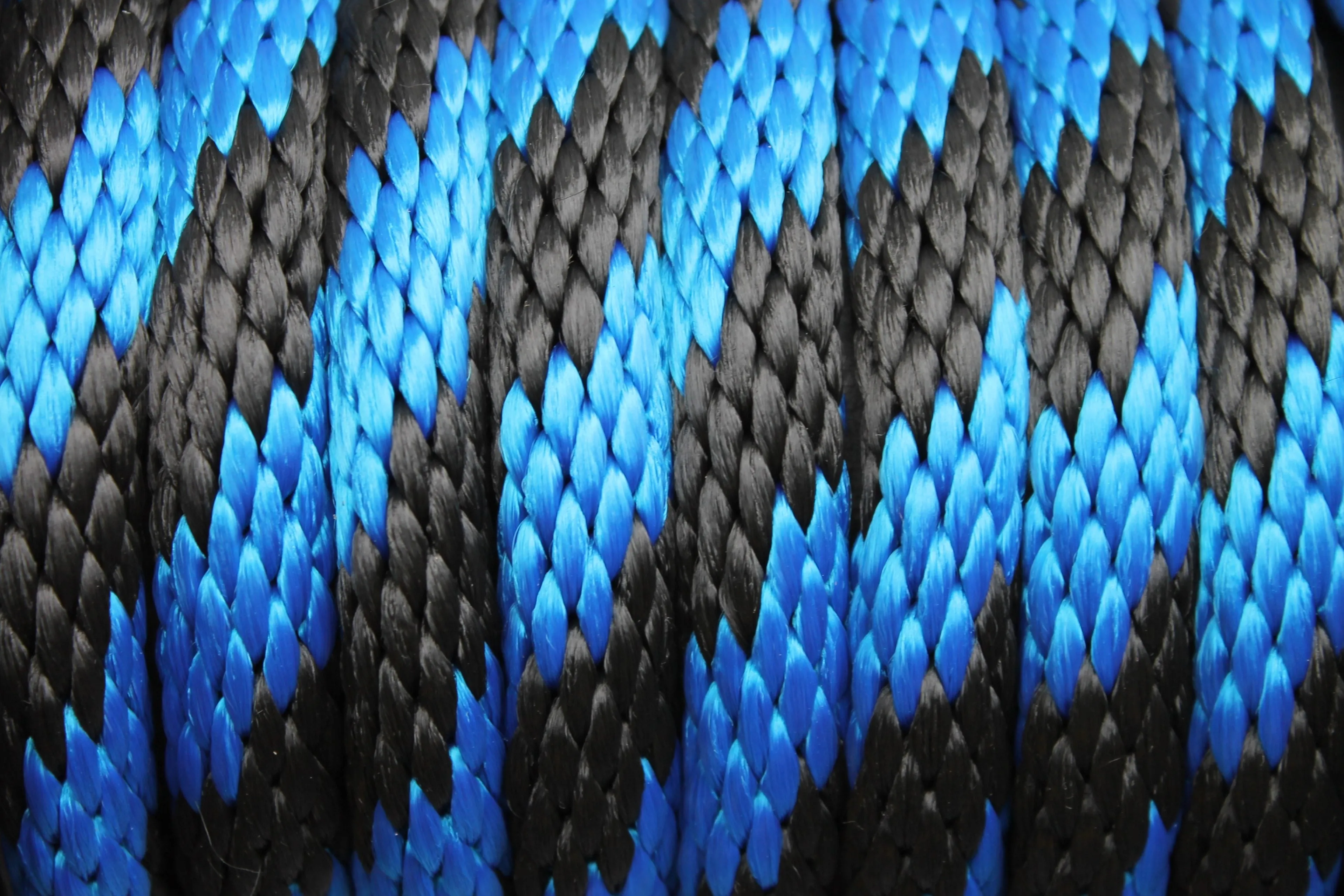Blue and Black Solid Braided Multifilament Polypropylene Rope