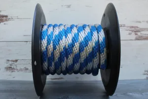 Blue and Silver Solid Braided Multifilament Polypropylene Rope