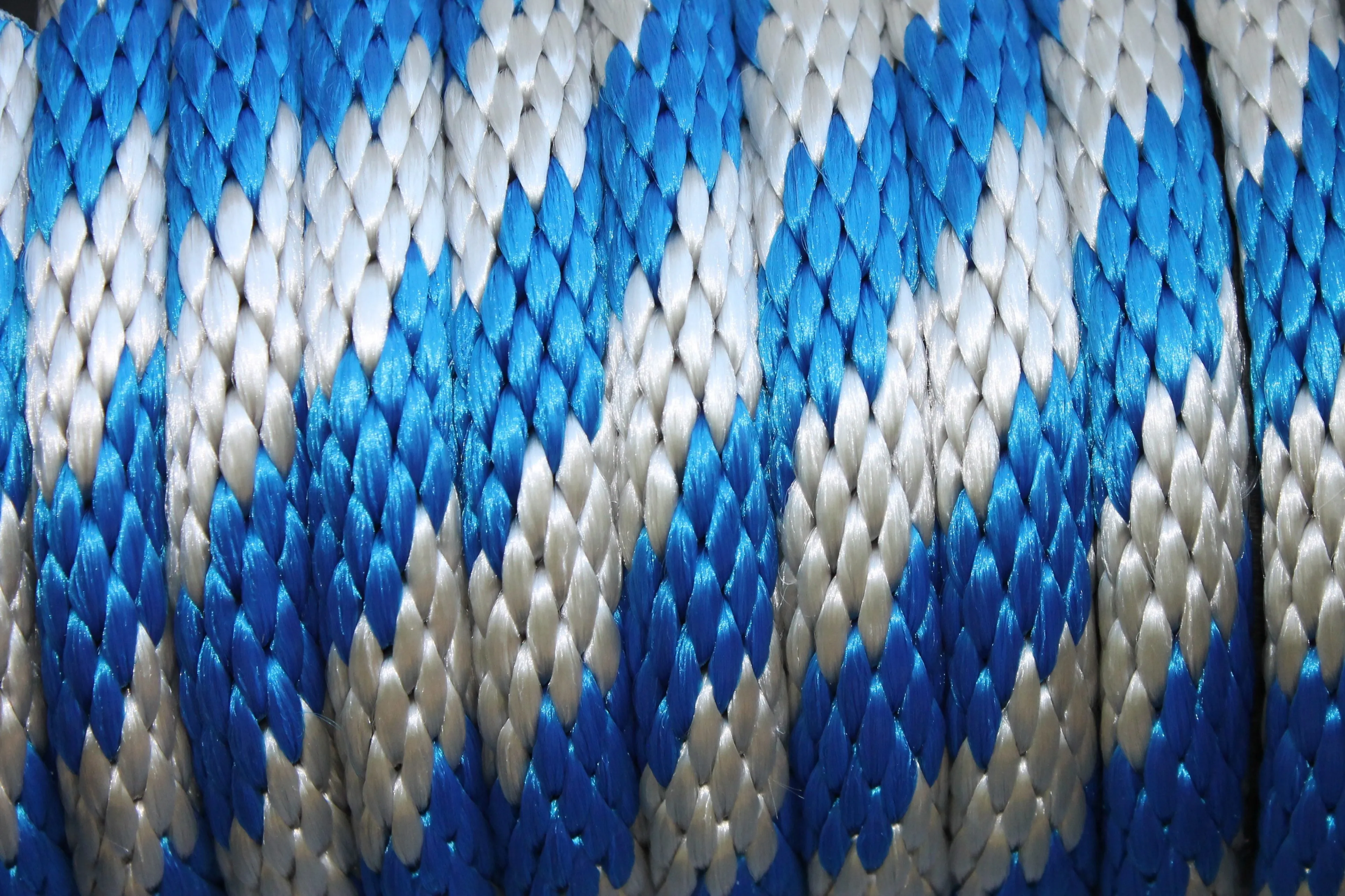 Blue and Silver Solid Braided Multifilament Polypropylene Rope