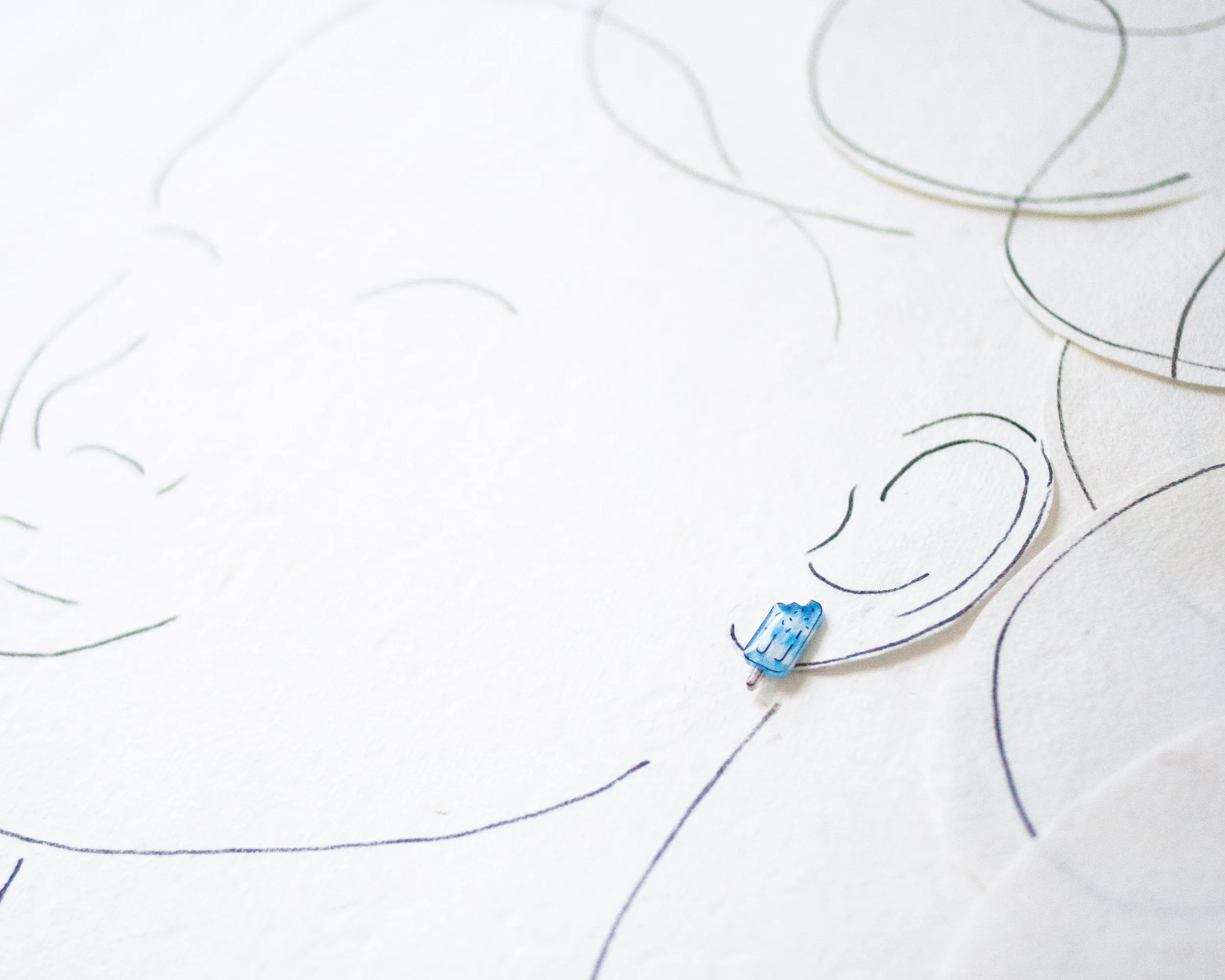 Blue and Yellow Summer Popsicle Stud Earrings