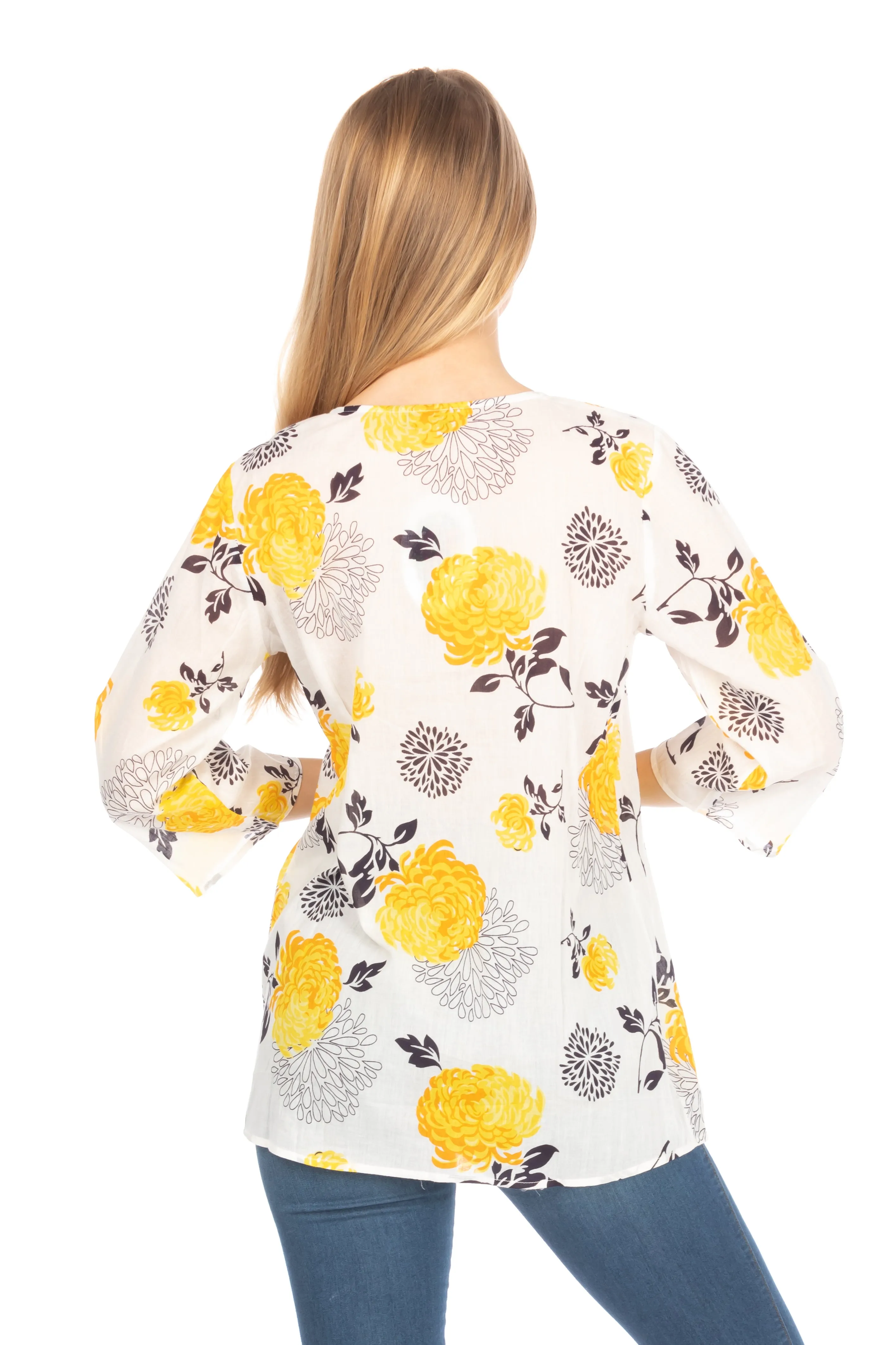 Boho Floral Tunic with Embroidery