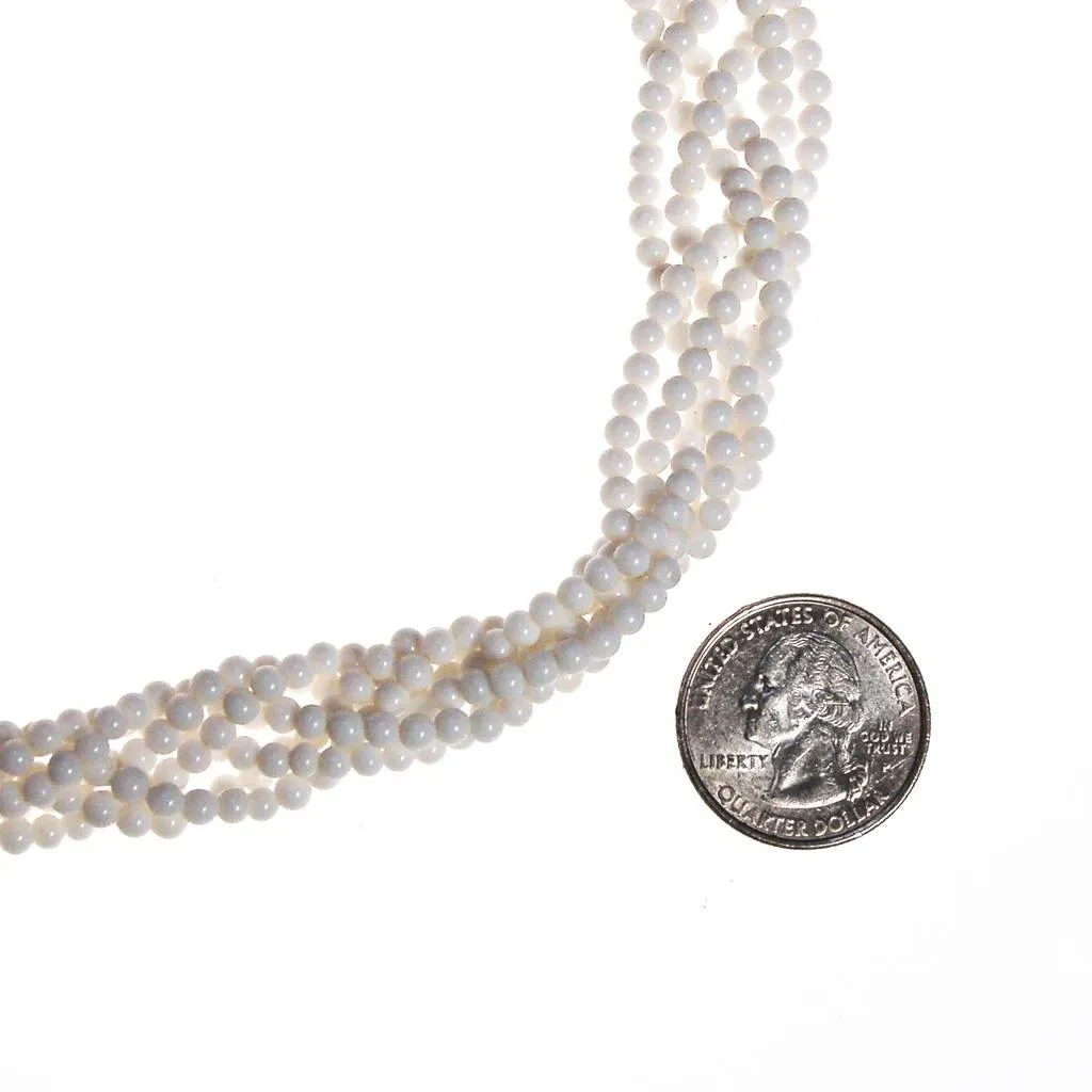 Braided Milk Glass Beaded Necklace