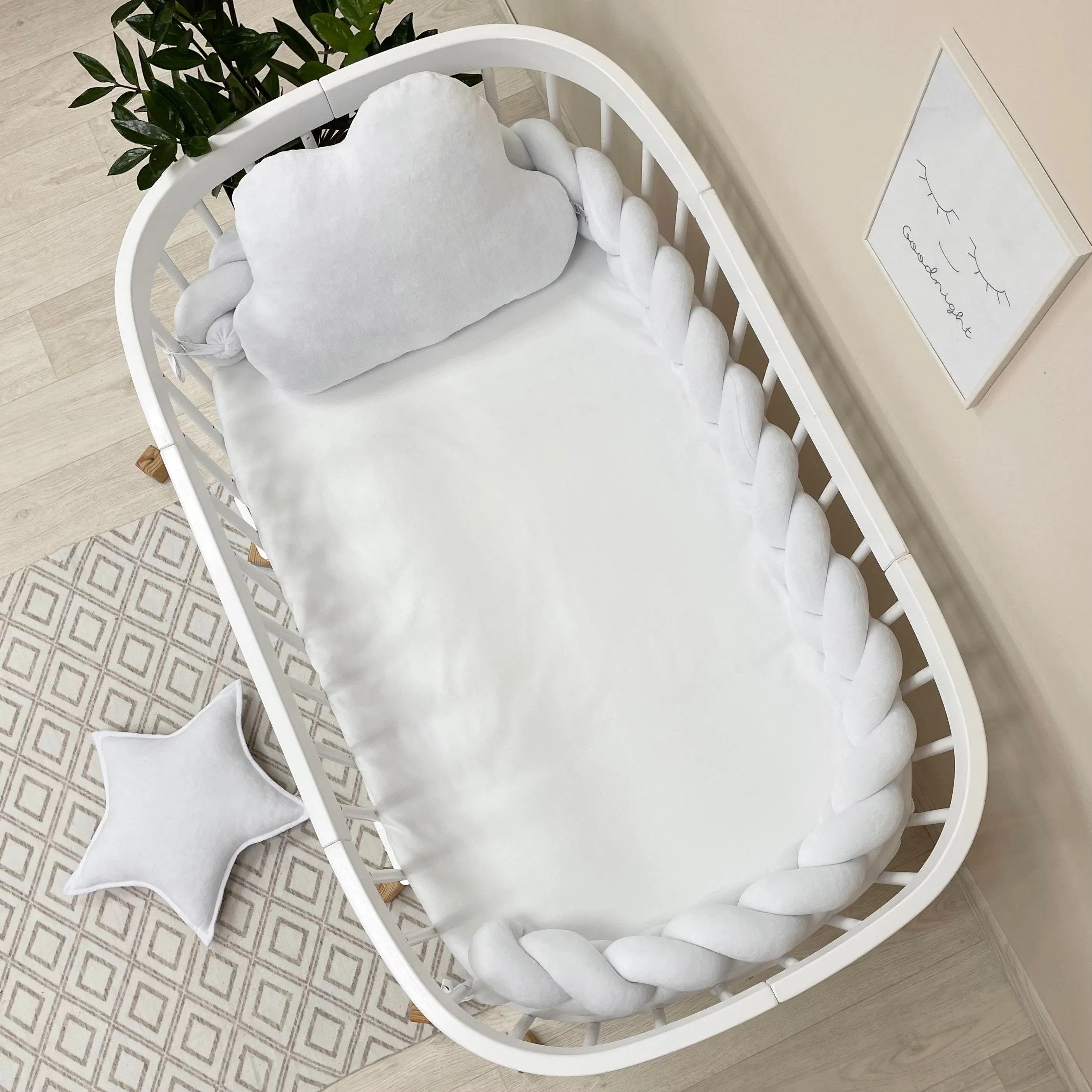 Braided Protective Velour Bumper White