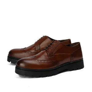 BRIO Genuine Leather Retro Wingtip Chelsea -HAVAN