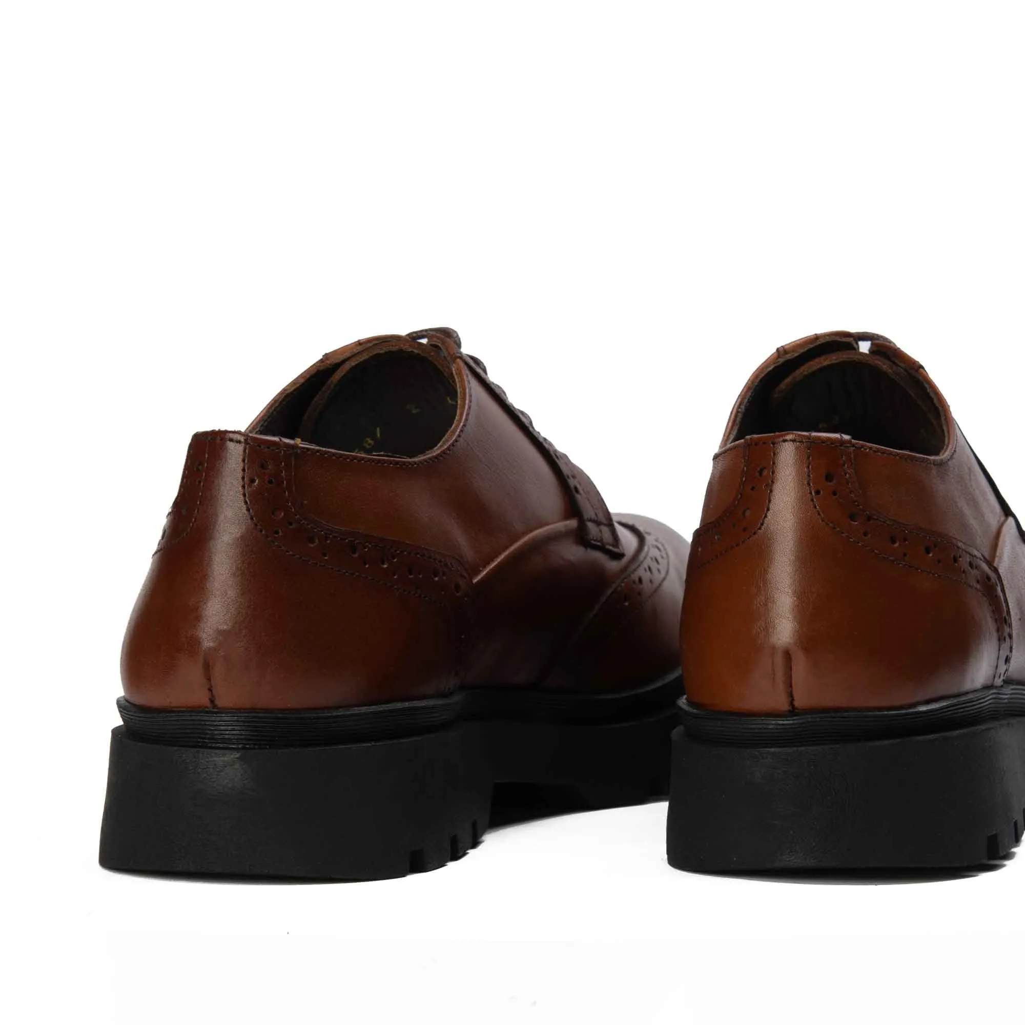 BRIO Genuine Leather Retro Wingtip Chelsea -HAVAN