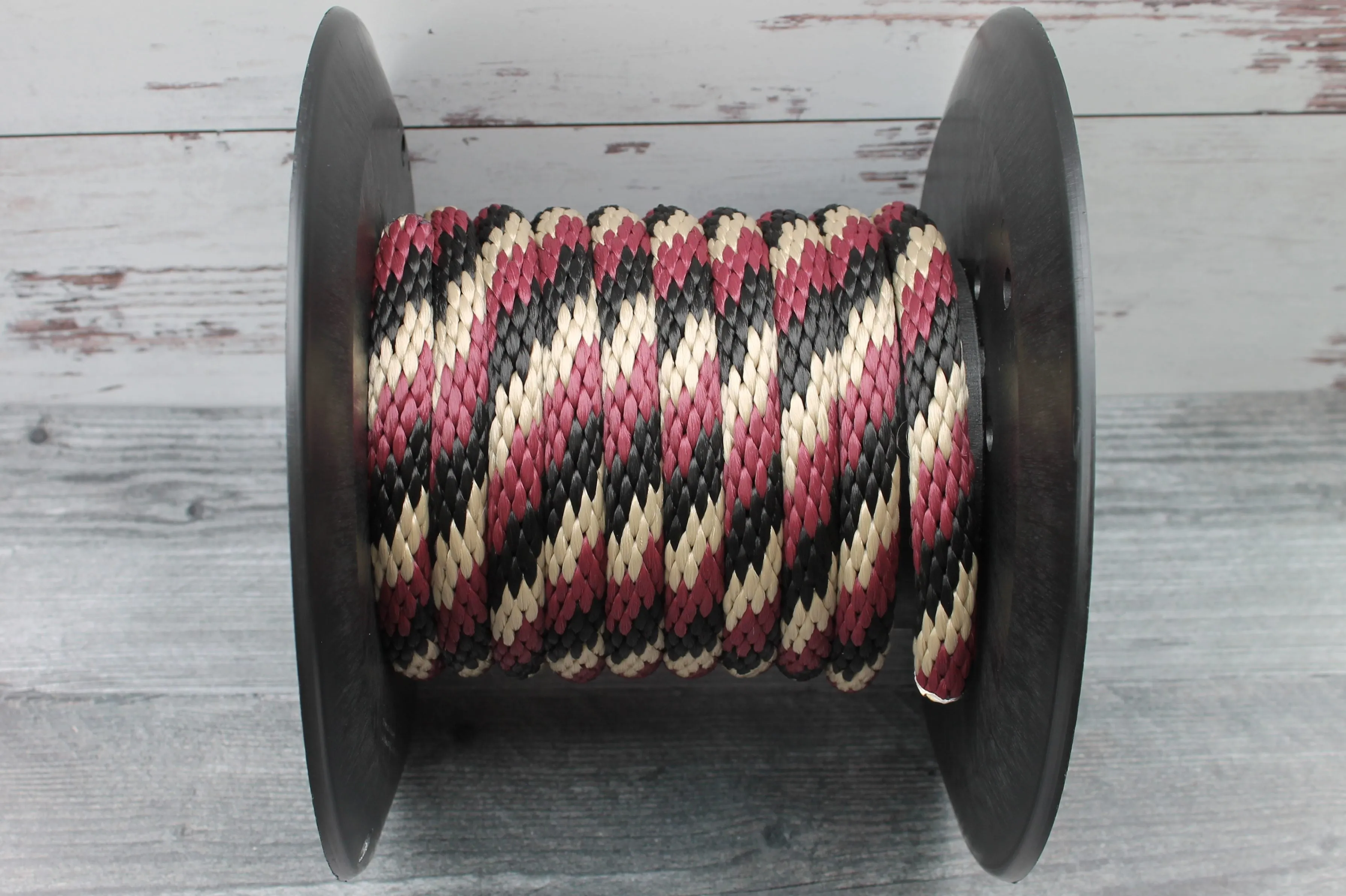 Burgundy, Black, & Tan Solid Braided Multifilament Polypropylene Rope