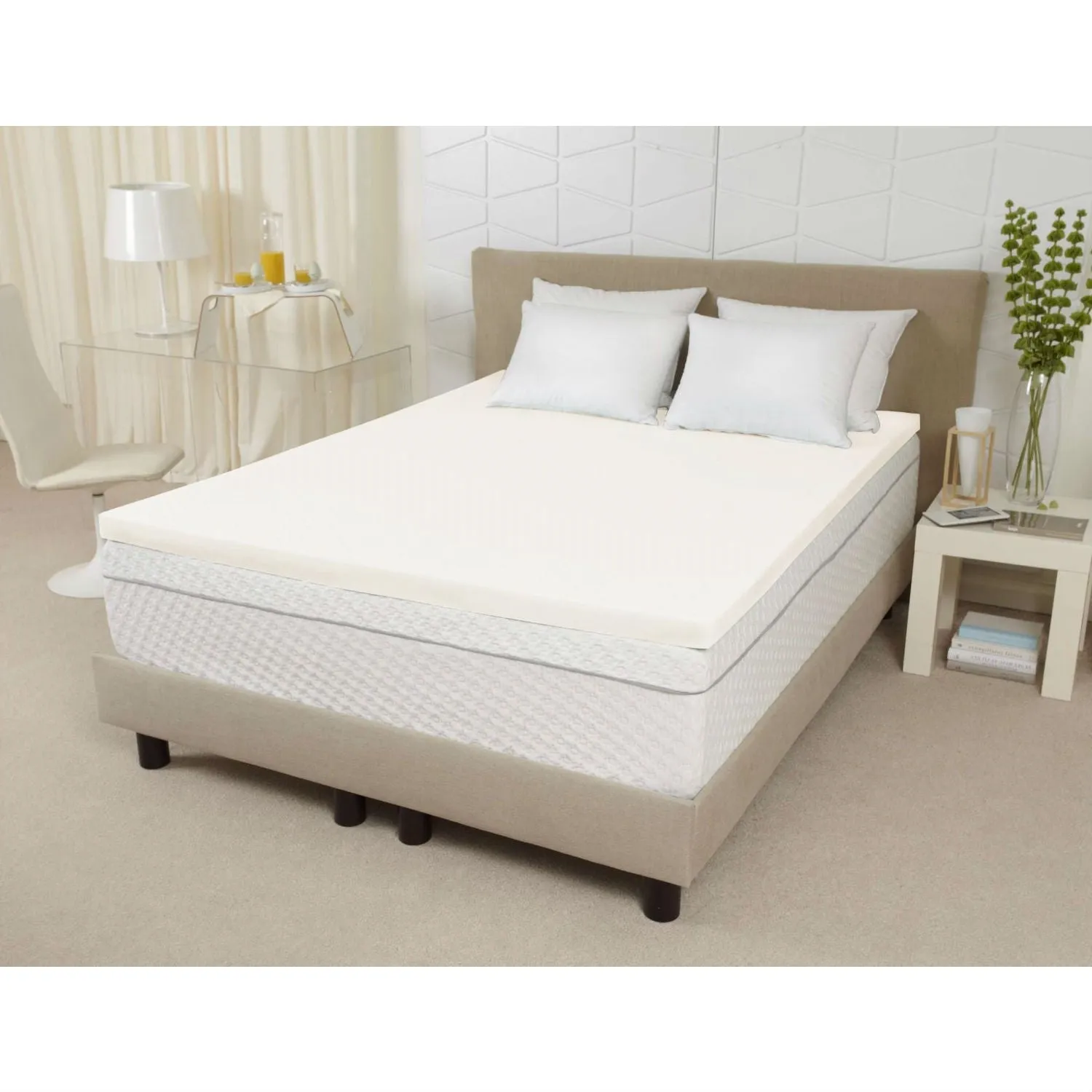 California King size 3-inch Thick Ventilated Memory Foam Mattress Topper
