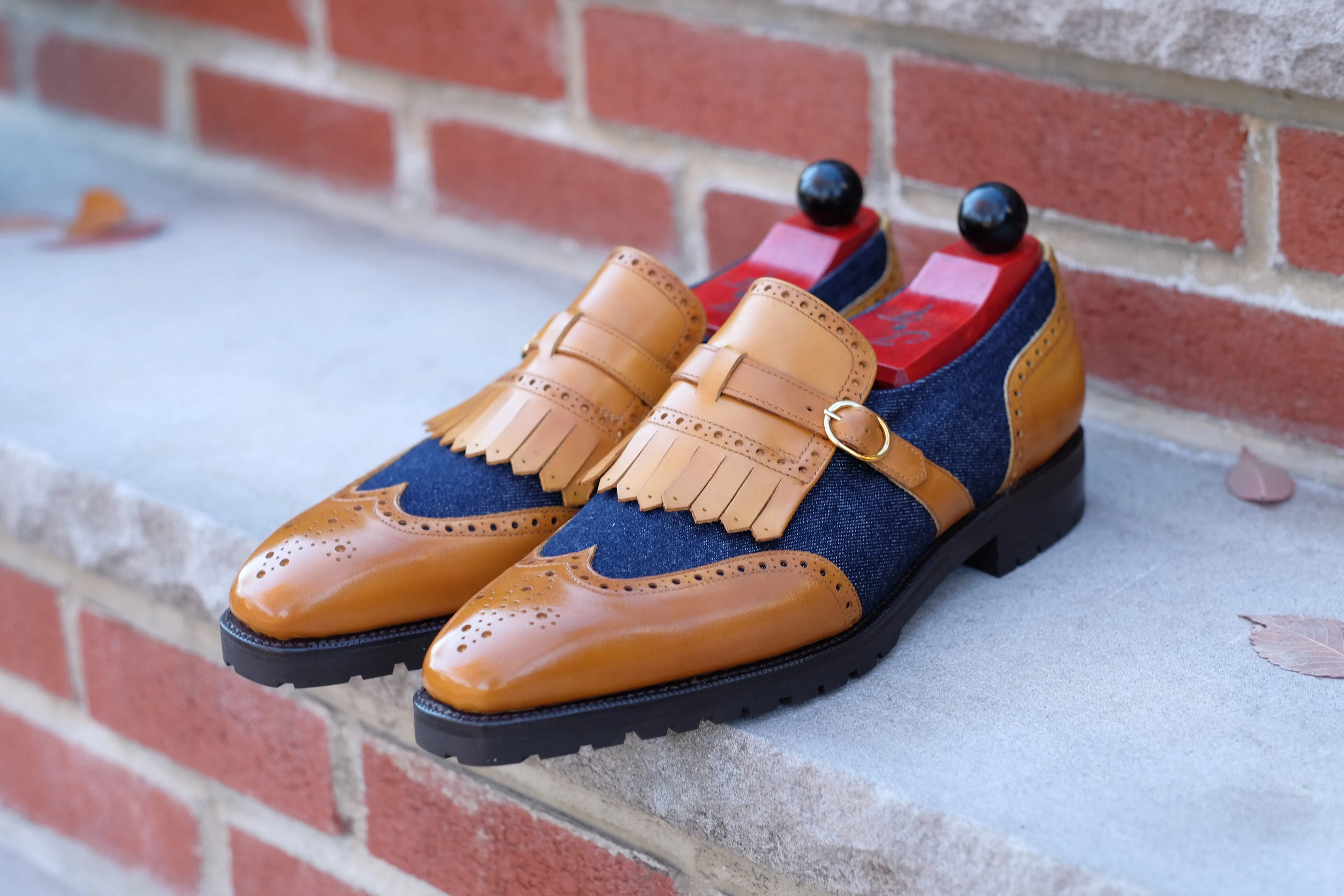 Camano MTO - Shaded Tan Calf / Denim - LPB Last - Commando Sole