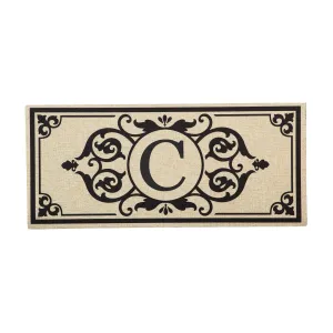 Cambridge Monogram Burlap Sassafras Switch Mat, Letter C