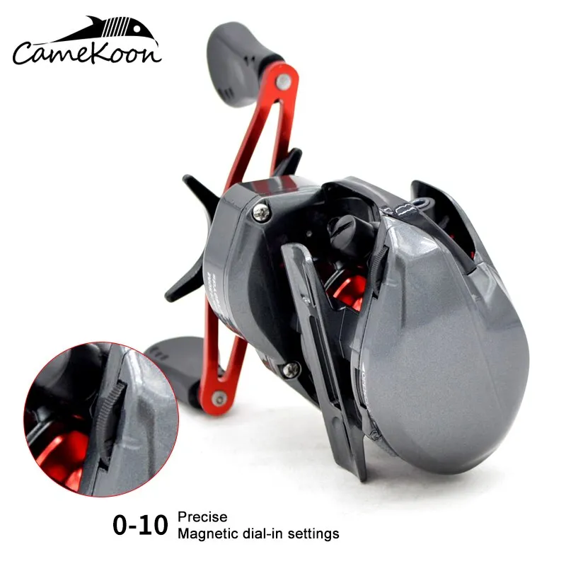 CAMEKOON Baitcasting Reels Left/Right Hand 7.3:1 Ultra Smooth Saltwater Bait Caster Wheel with Magnetic Brake Coil
