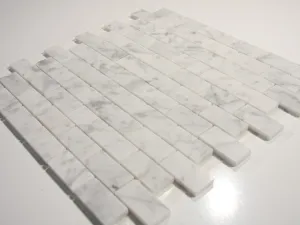 Carrara white 1 x 2 Polished Stone Brick Tile