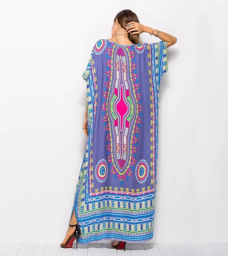 Casual Traditional African Kitenge Dashiki Print Loose Long Dress Design