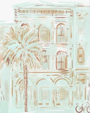 CHARLESTON IN MINT - CANVAS 30x40 PRINT