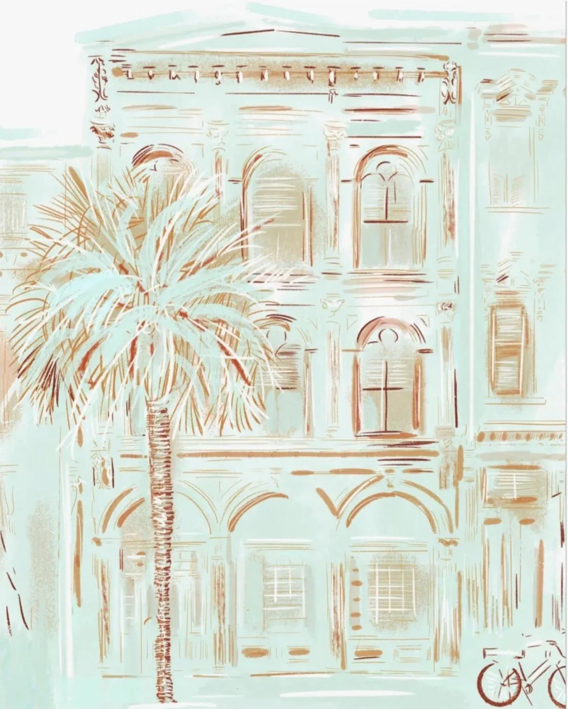 CHARLESTON IN MINT - CANVAS 30x40 PRINT
