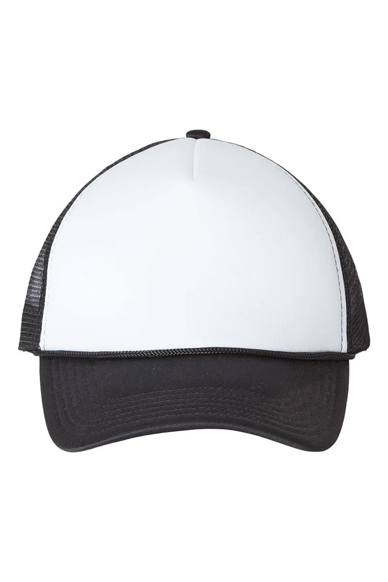Checkered Salty Palm Trees Foam Mesh Back Trucker Cap