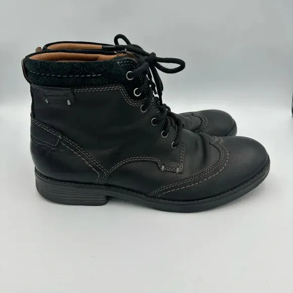 Clarks Mens Devington Hi Wingtip Lace Up Business Casual Ankle Boots 9